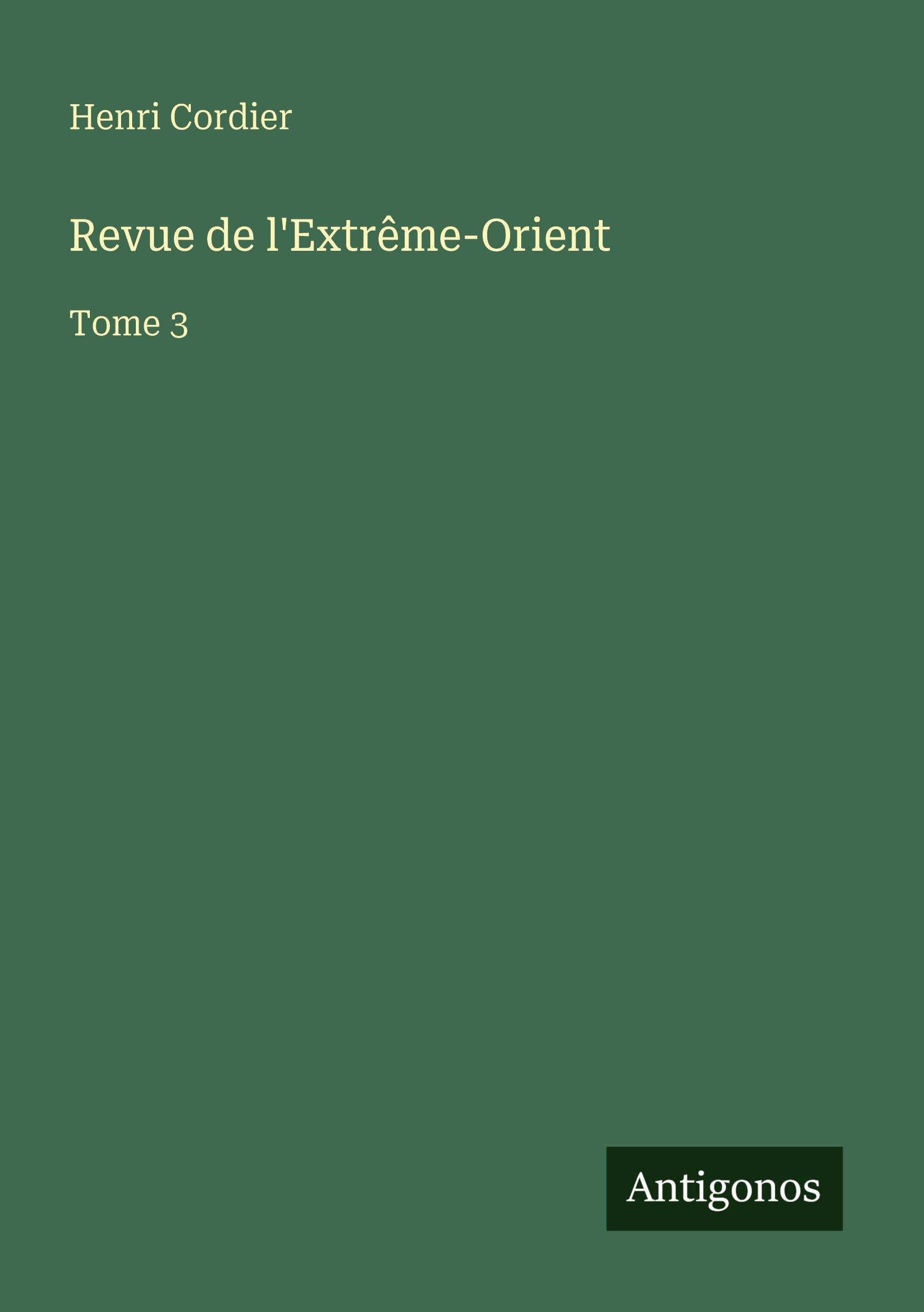 Vorderes Coverbild Revue de l'Extrême-Orient