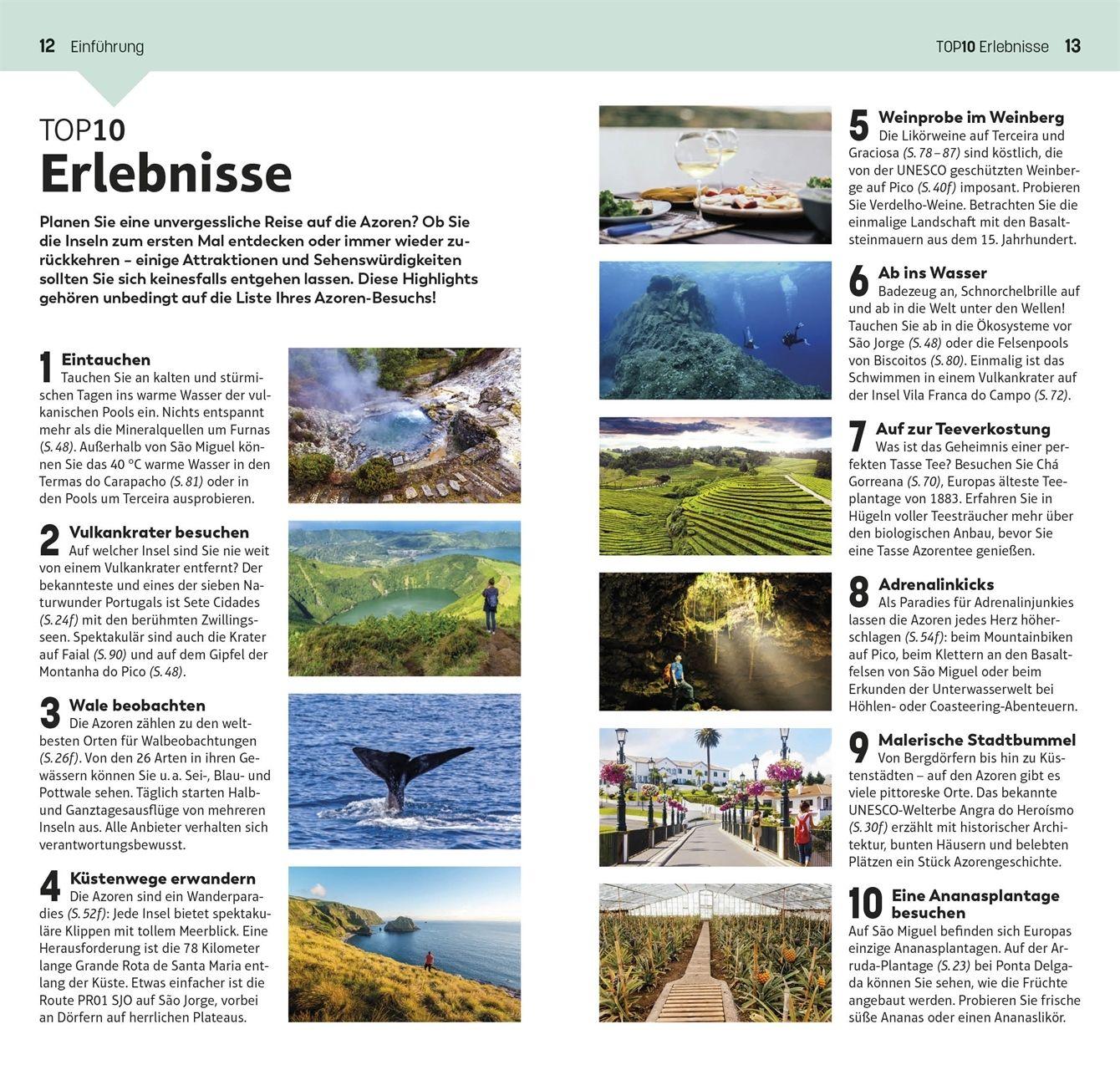 Beispielinhalt (Bild) TOP10 Reiseführer Azoren