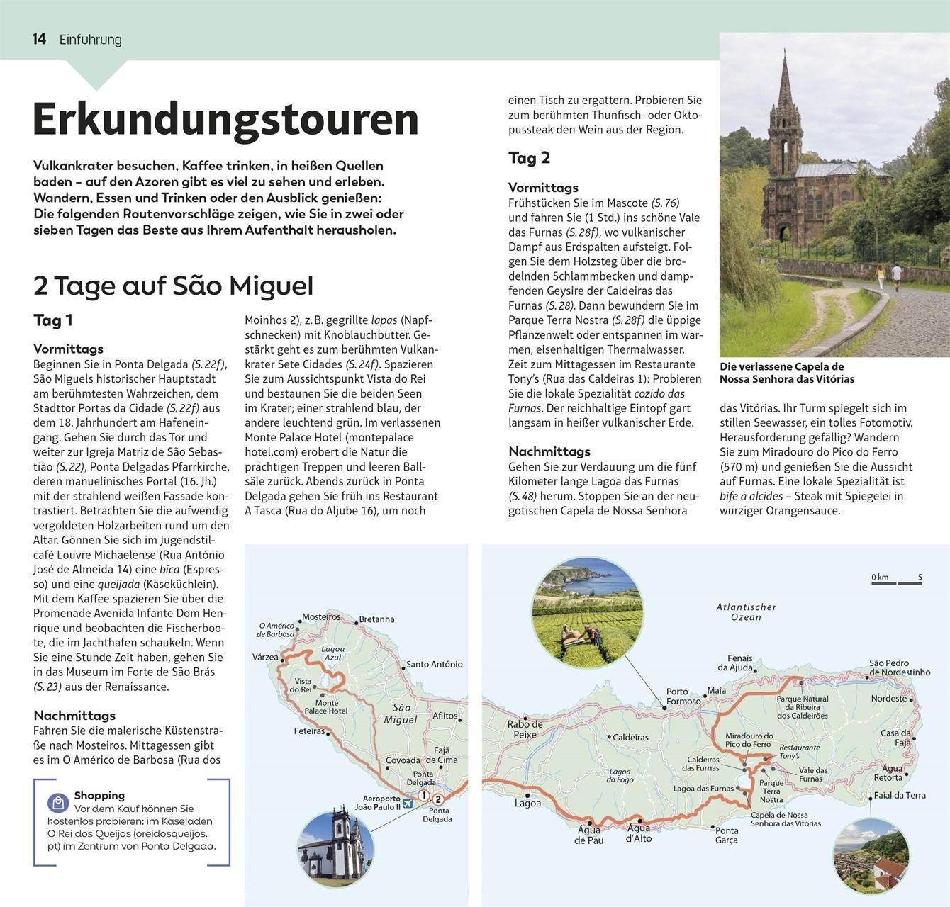 Beispielinhalt (Bild) TOP10 Reiseführer Azoren