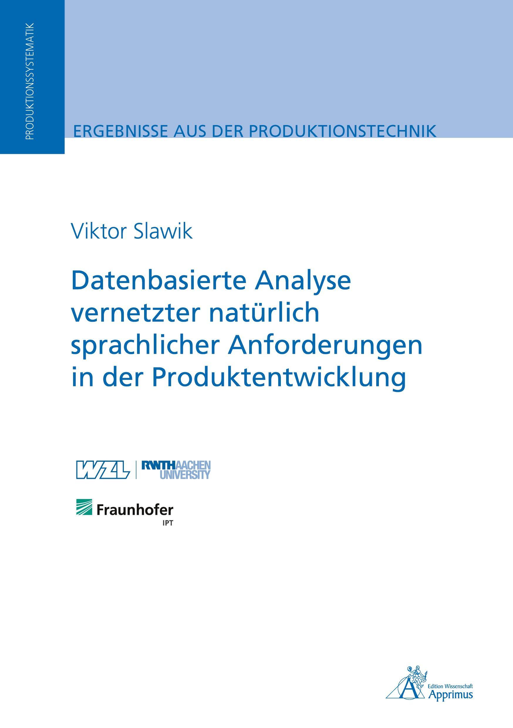 Vorderes Coverbild Datenbasierte Analyse vernetzter natürlich sprachlicher Anforderungen in der Produktentwicklung