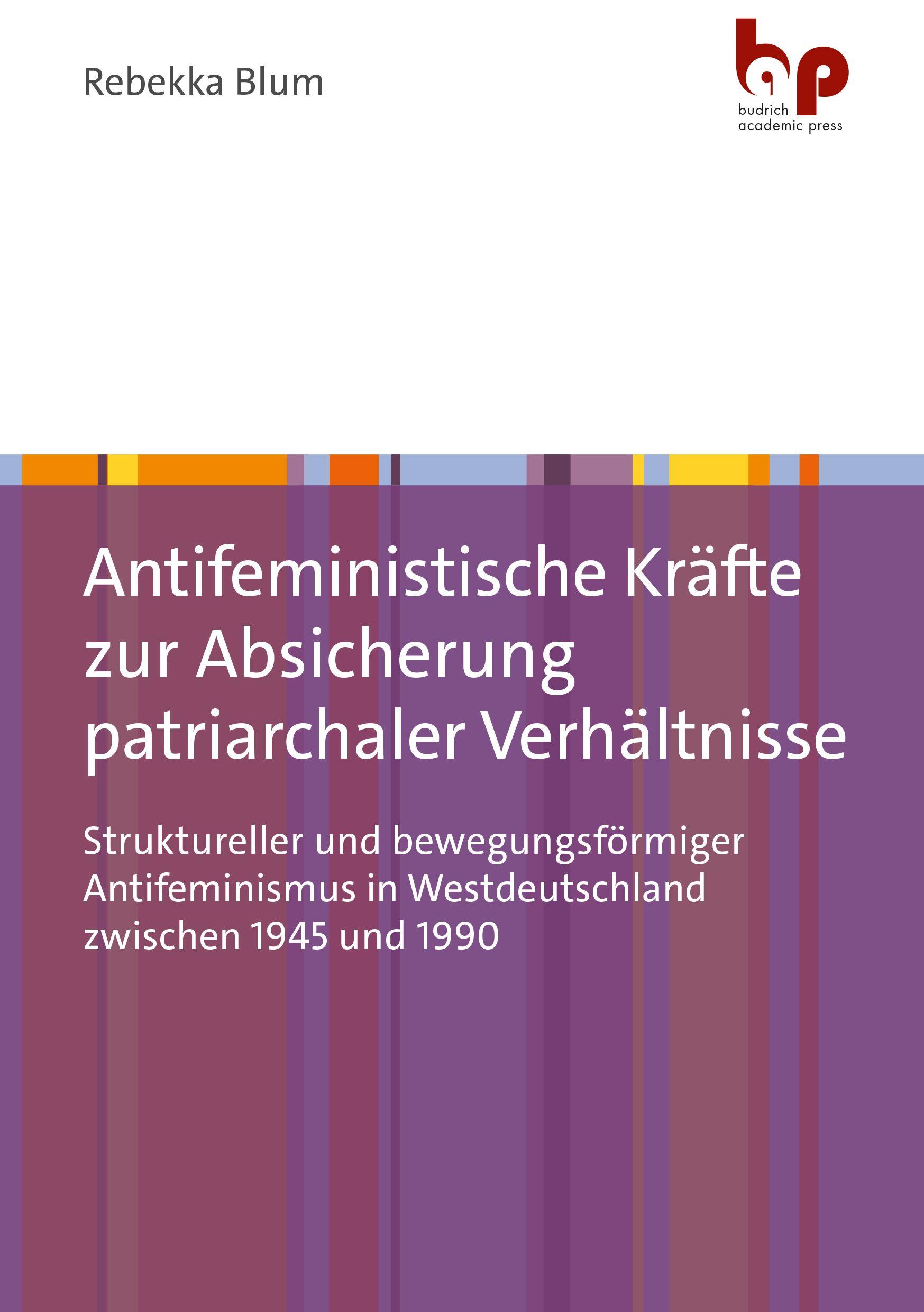 Vorderes Coverbild Antifeministische Kräfte zur Absicherung patriarchaler Verhältnisse