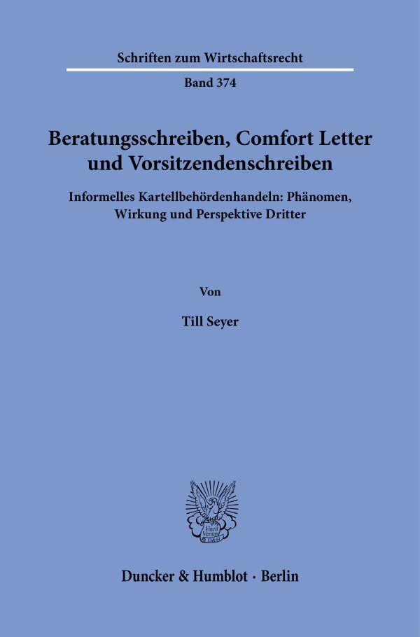 Vorderes Coverbild Beratungsschreiben, Comfort Letter und Vorsitzendenschreiben
