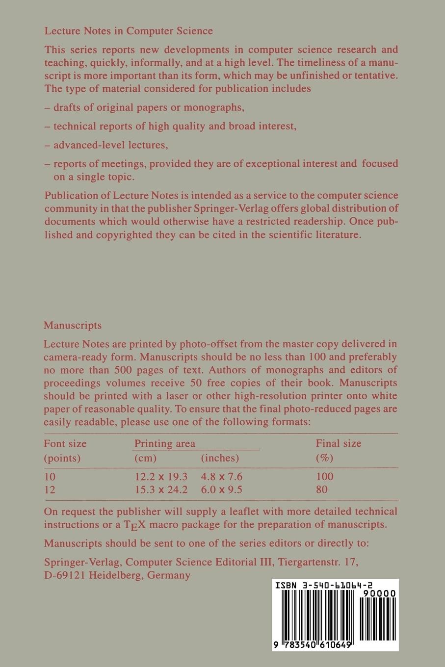 Rückseitencover Trees in Algebra and Programming - CAAP '96