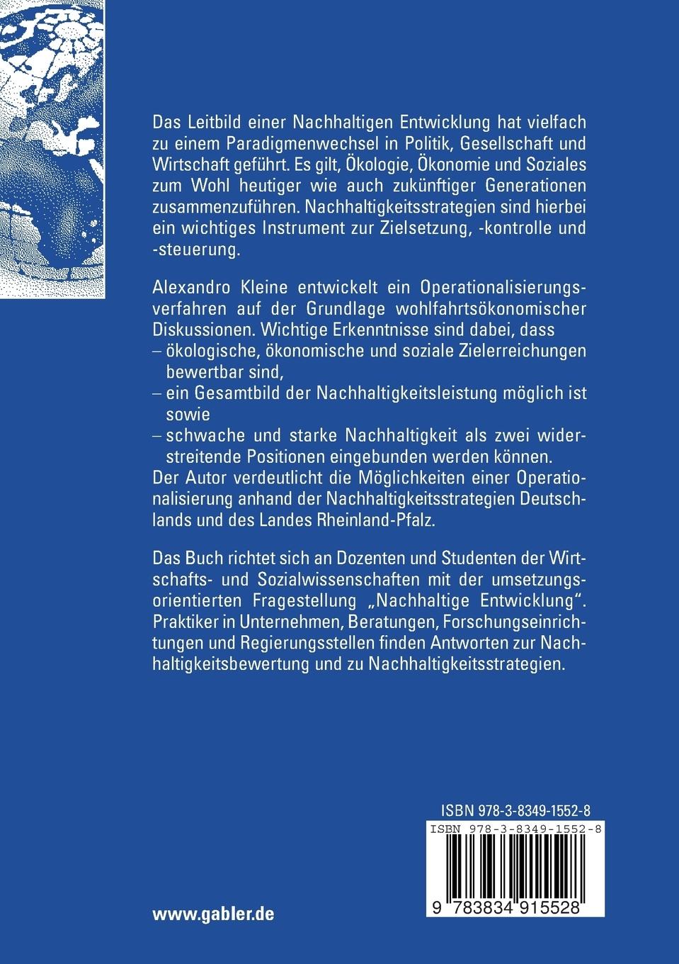 Rückseitencover Operationalisierung einer Nachhaltigkeitsstrategie