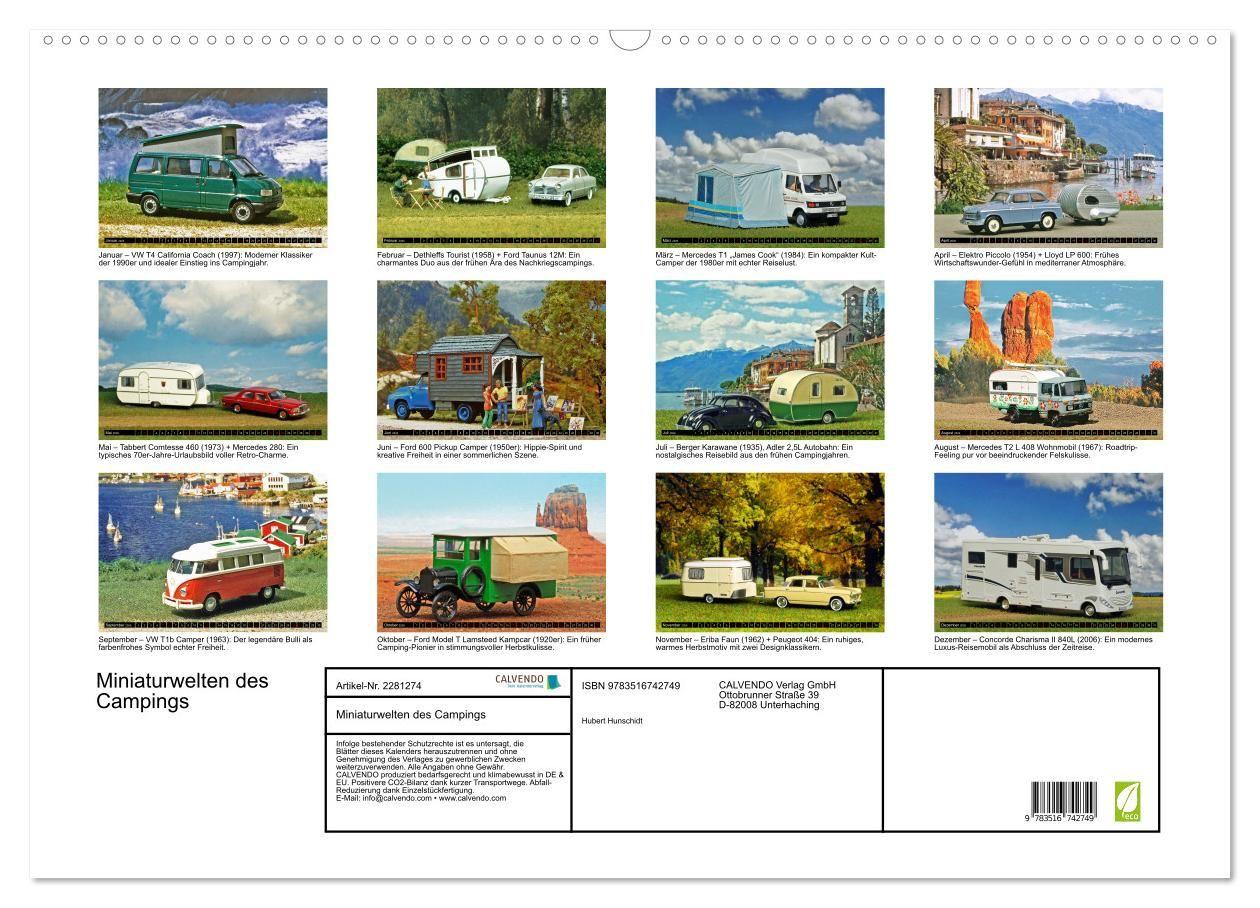 Beispielinhalt (Bild) Miniaturwelten des Campings (Wandkalender 2026 DIN A2 quer), CALVENDO Monatskalender