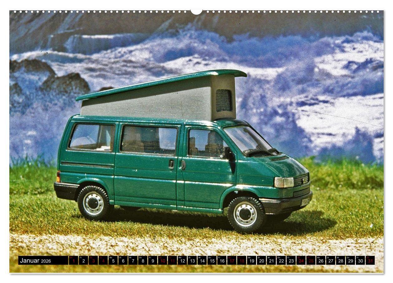 Beispielinhalt (Bild) Miniaturwelten des Campings (hochwertiger Premium Wandkalender 2026 DIN A2 quer), Kunstdruck in Hochglanz