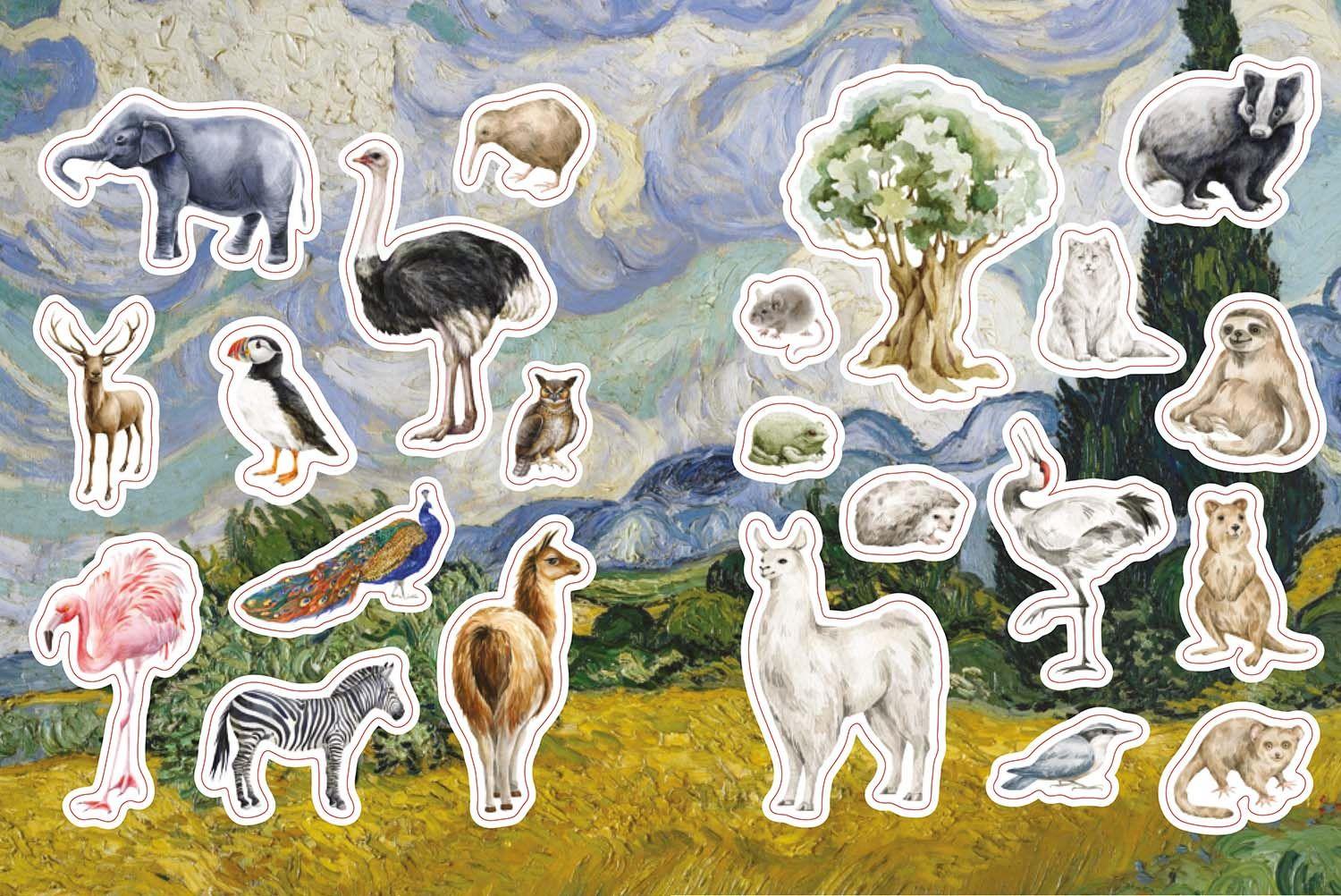 Beispielinhalt (Bild) Flora, Fauna, Pflanzen & Bienen - Stickerbuch