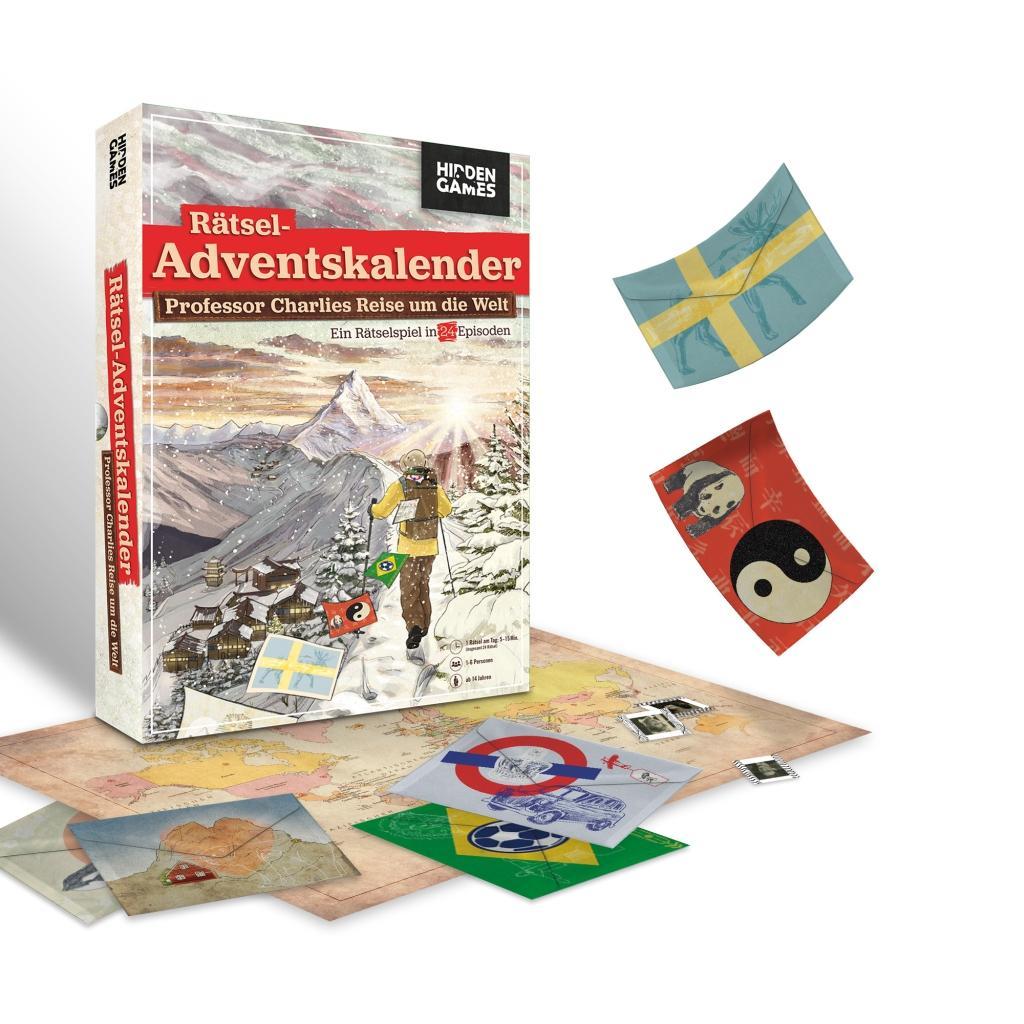 Vorderes Coverbild Hidden Games: Rätsel Adventskalender Professor Charlies Reise um die Welt