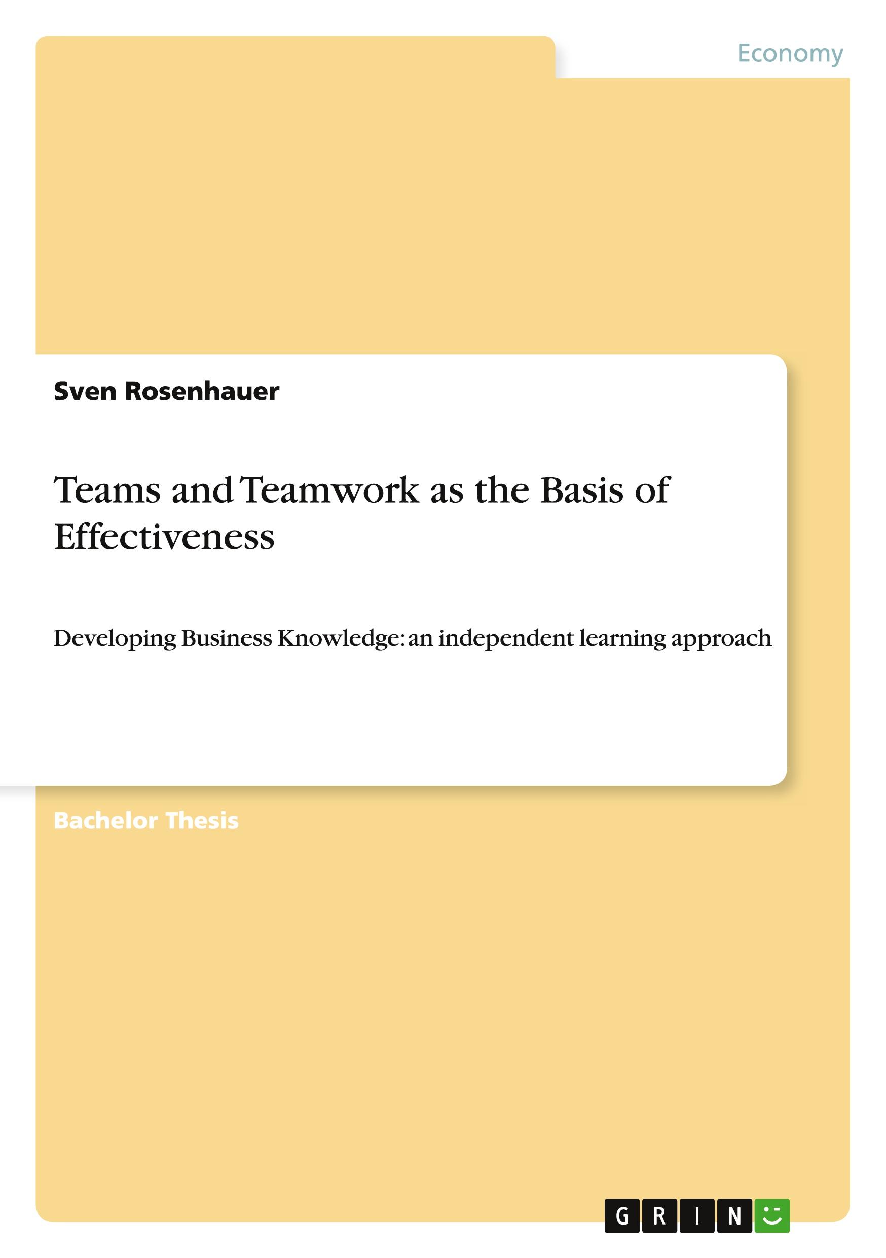 Vorderes Coverbild Teams and Teamwork as the Basis of Effectiveness