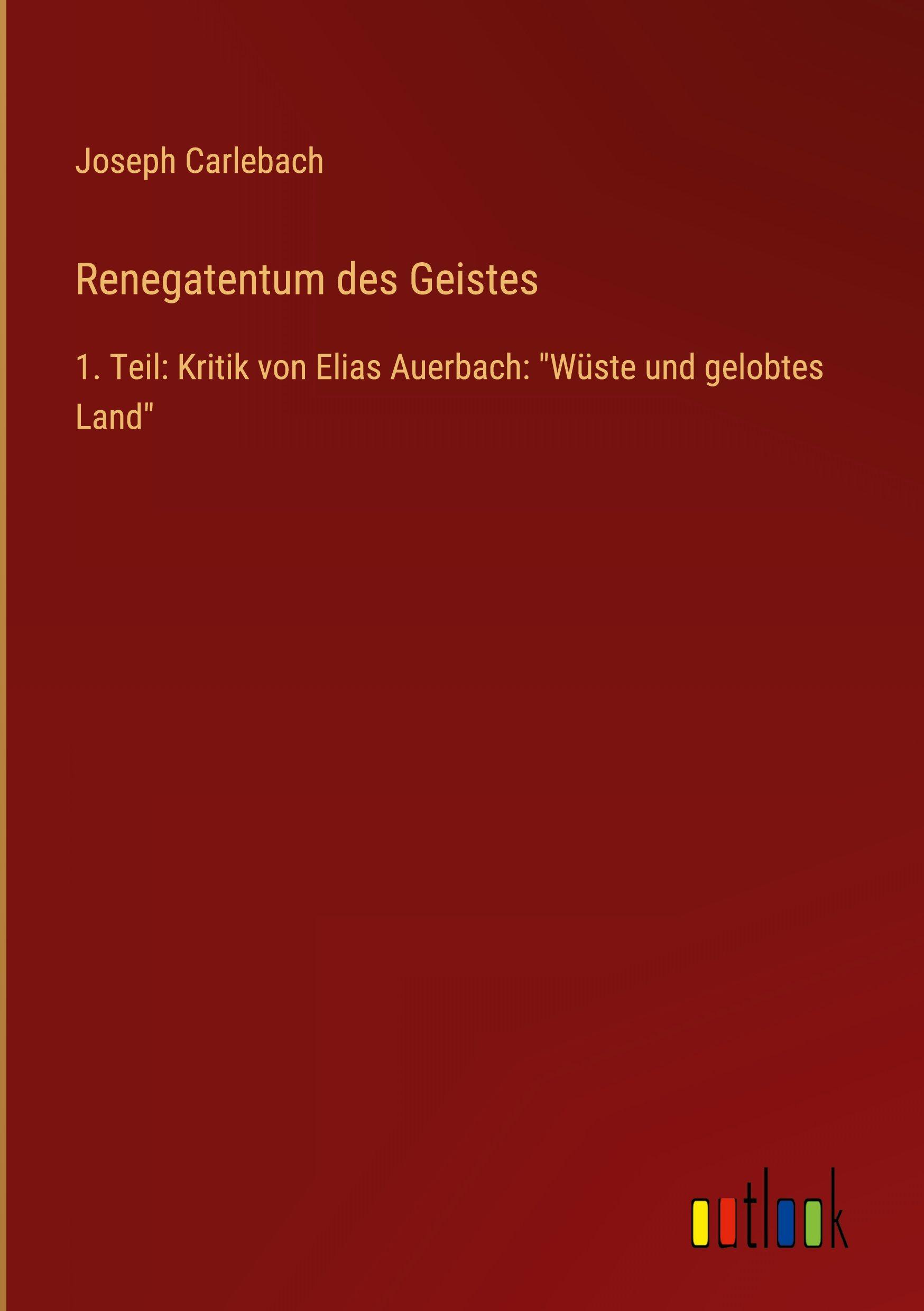 Vorderes Coverbild Renegatentum des Geistes