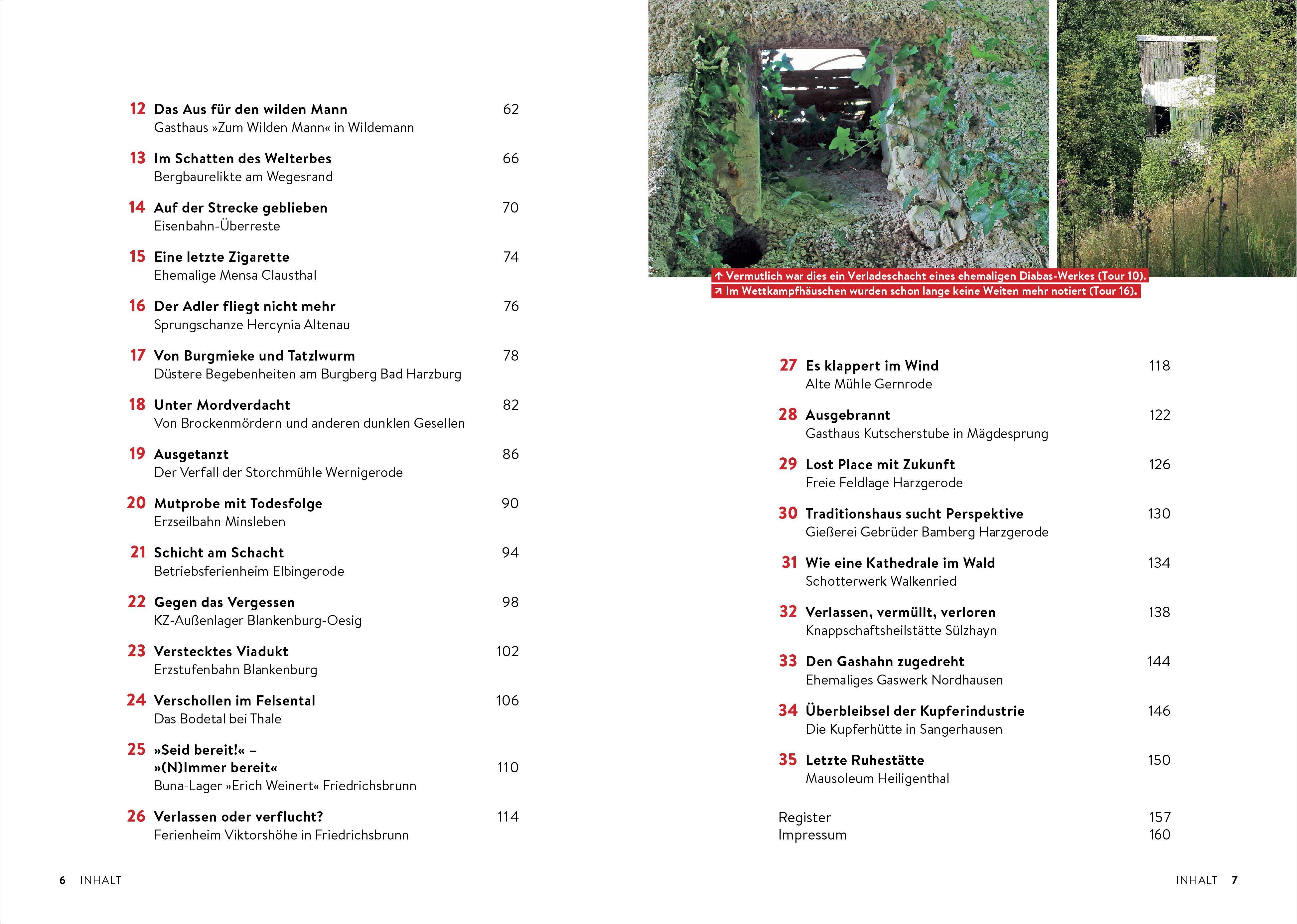 Beispielinhalt (Bild) Lost & Dark Places Harz