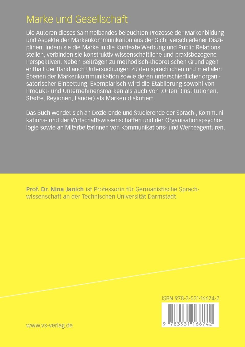 Rückseitencover Marke und Gesellschaft