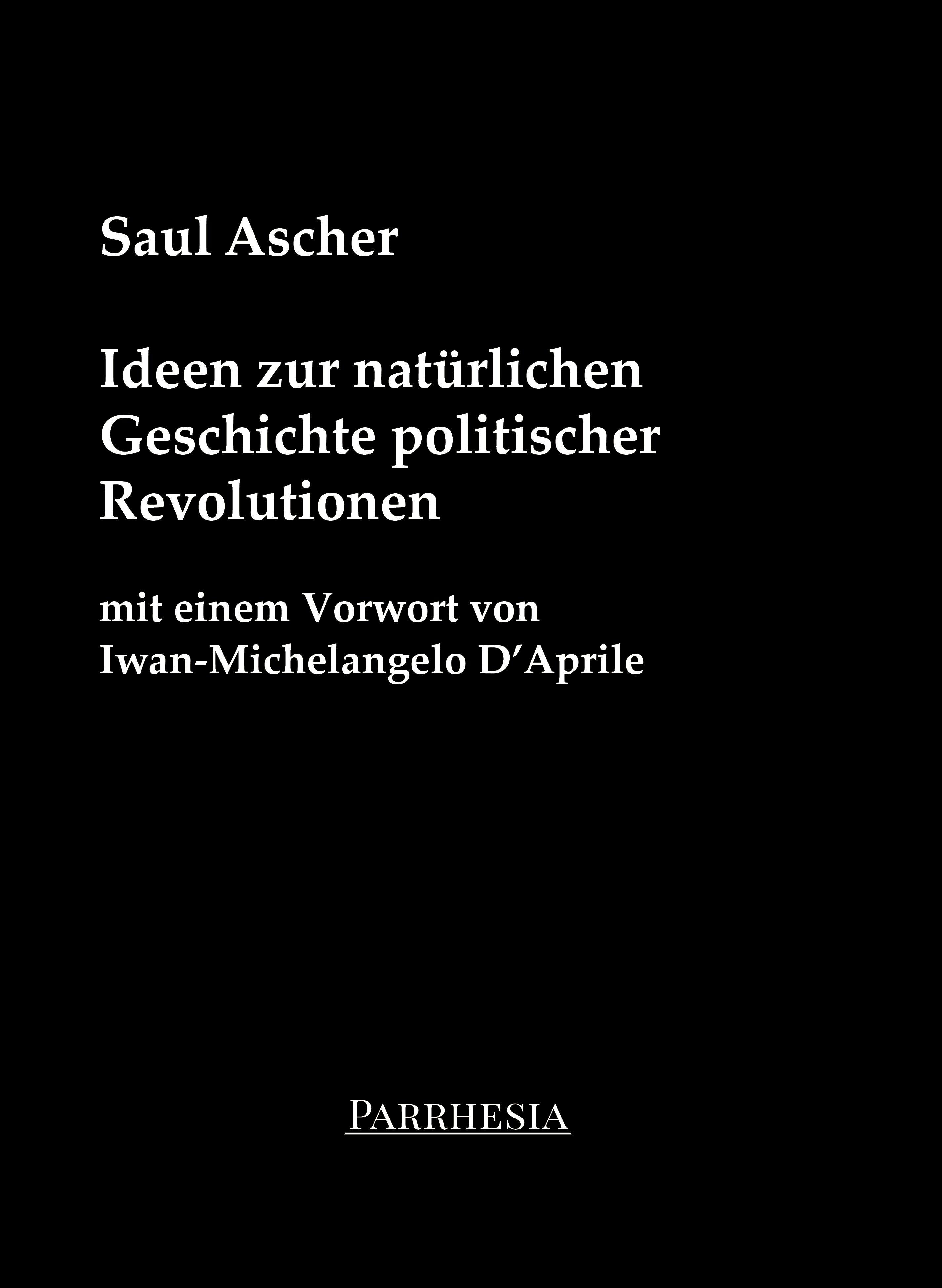Vorderes Coverbild Ideen zur natürlichen Geschichte politischer Revolutionen