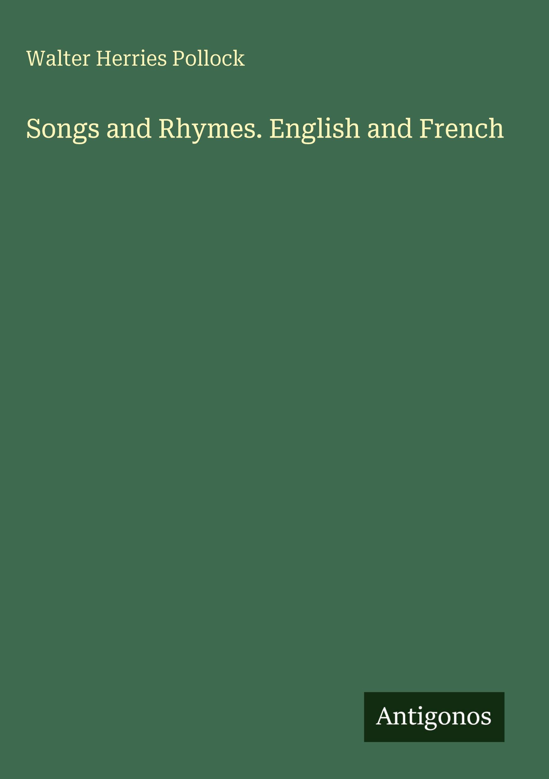 Vorderes Coverbild Songs and Rhymes. English and French