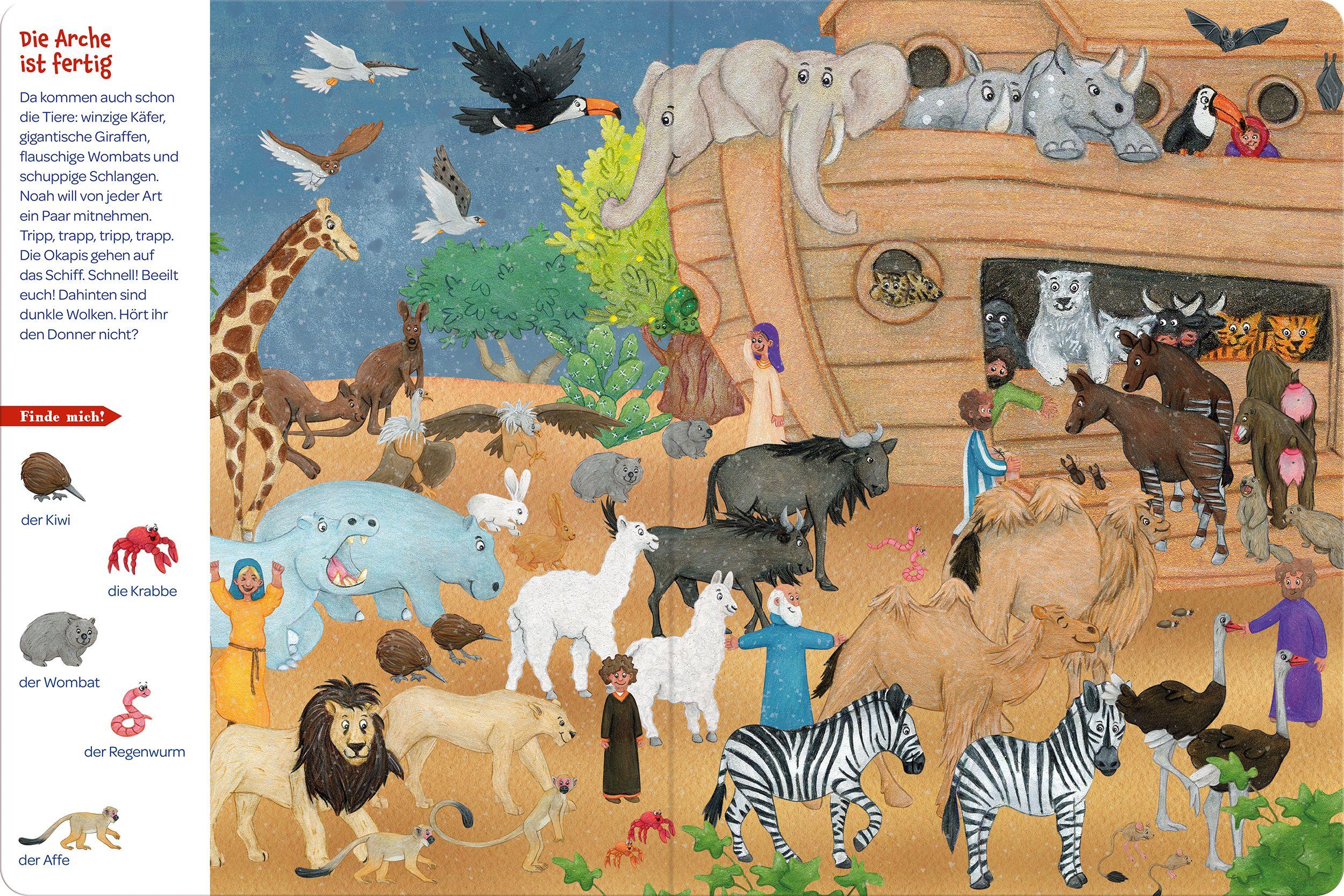 Beispielinhalt (Bild) Mein buntes Arche Noah Wimmelbuch