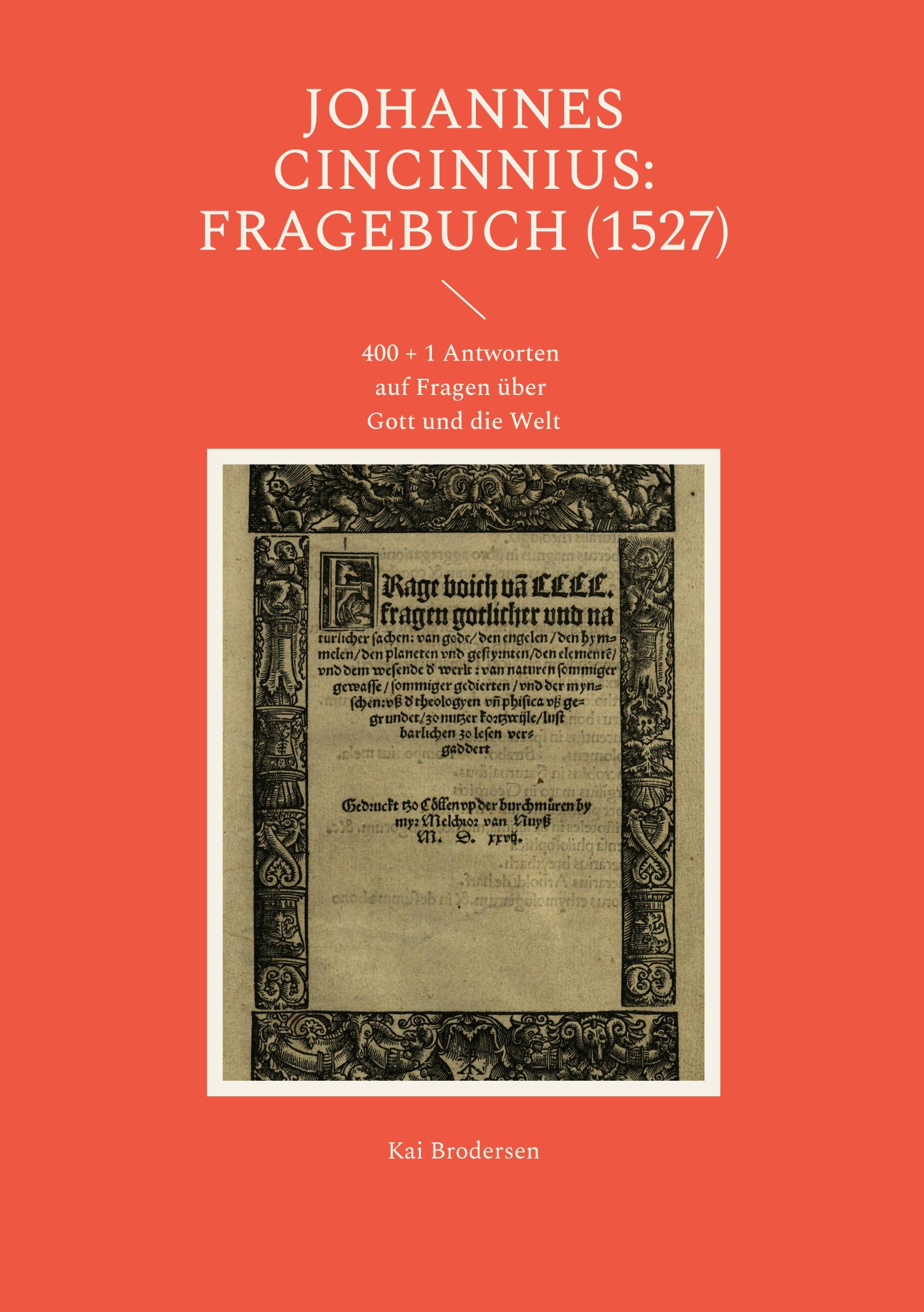 Vorderes Coverbild Johannes Cincinnius: Fragebuch (1527)