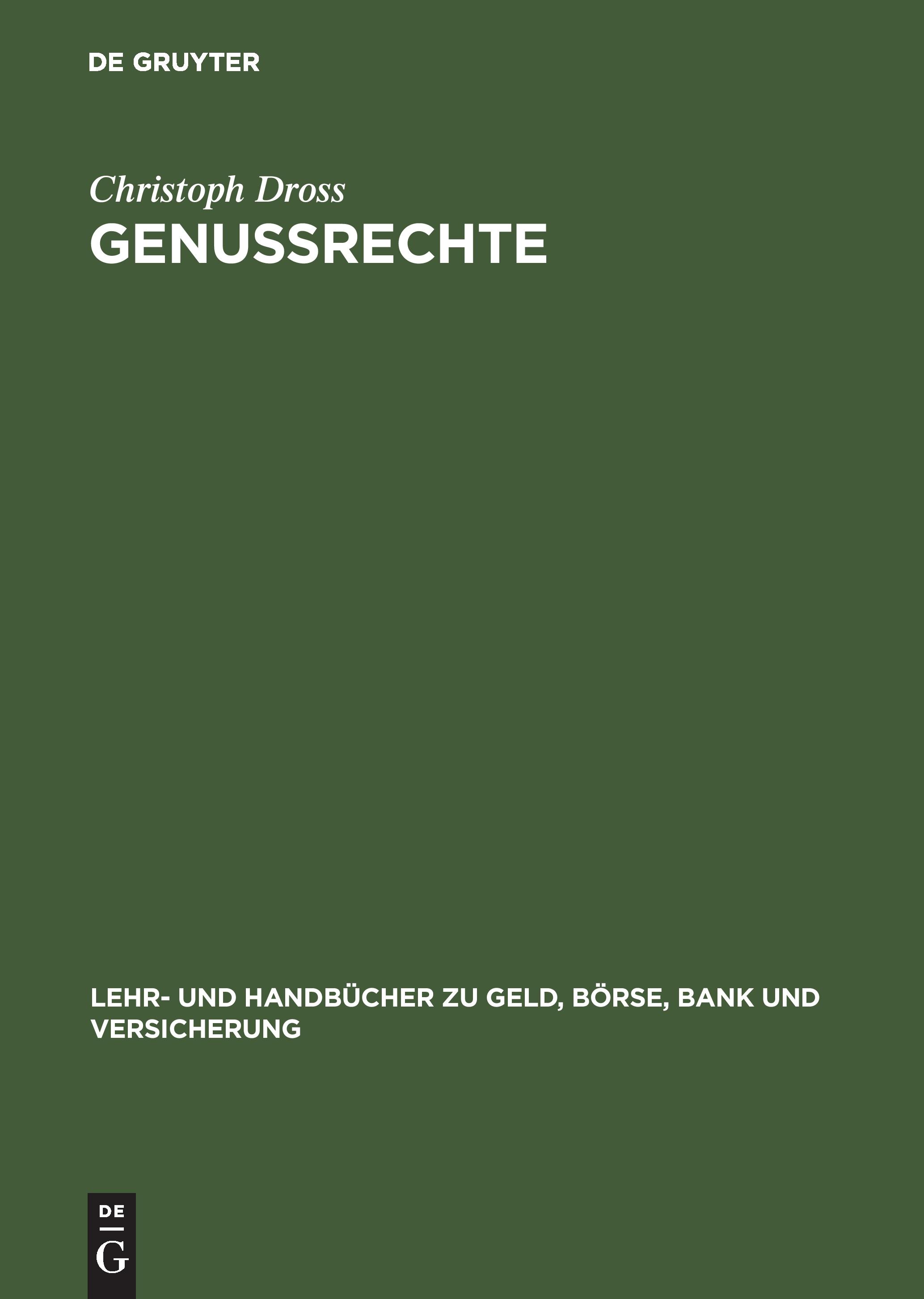 Vorderes Coverbild Genussrechte
