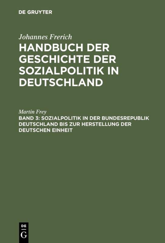 Vorderes Coverbild Sozialpolitik in der Bundesrepublik Deutschland bis zur Herstellung der Deutschen Einheit