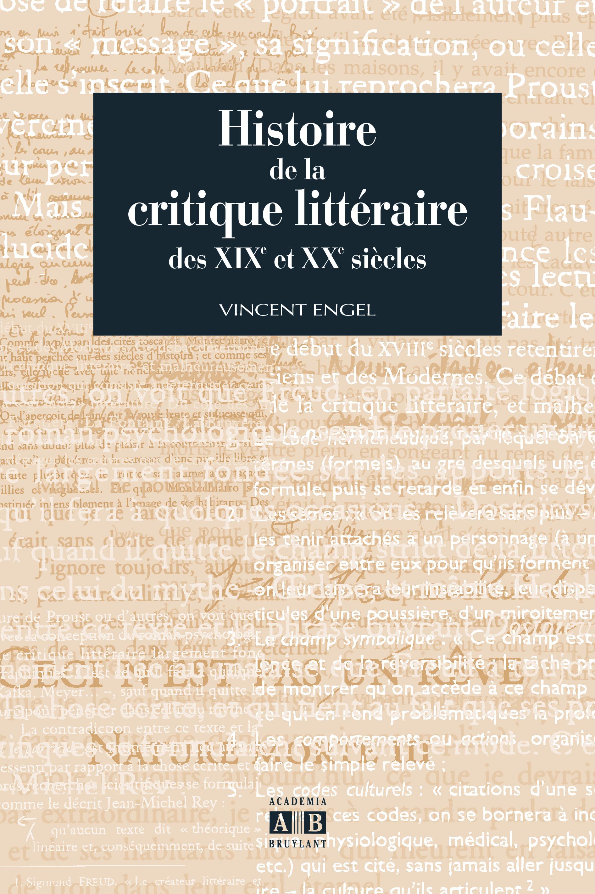 Vorderes Coverbild HISTOIRE DE LA CRITIQUE LITTERAIRE DES XIX ET XXE SIECLES
