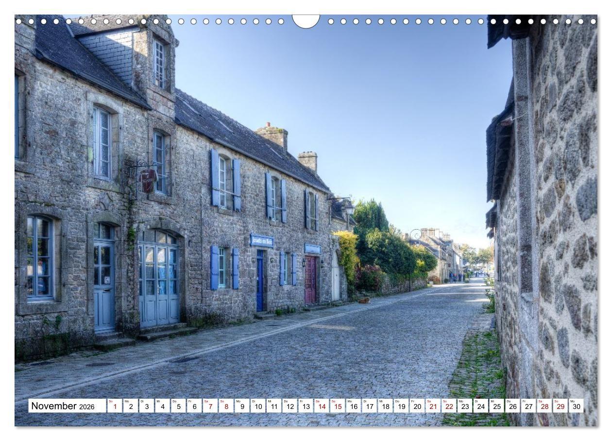 Beispielinhalt (Bild) Locronan, ein Highlight in der Bretagne (Wandkalender 2026 DIN A3 quer), CALVENDO Monatskalender