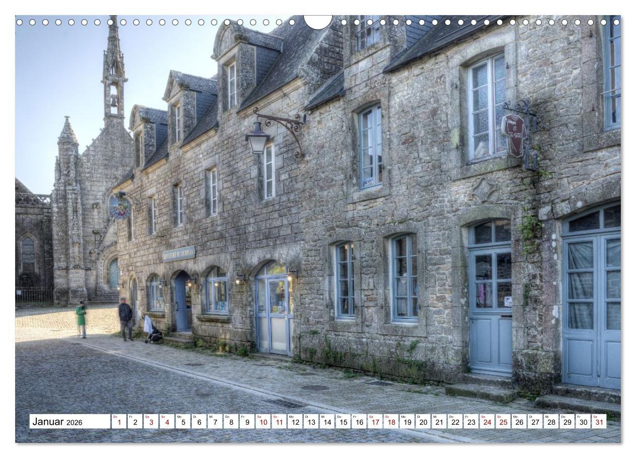 Beispielinhalt (Bild) Locronan, ein Highlight in der Bretagne (Wandkalender 2026 DIN A3 quer), CALVENDO Monatskalender