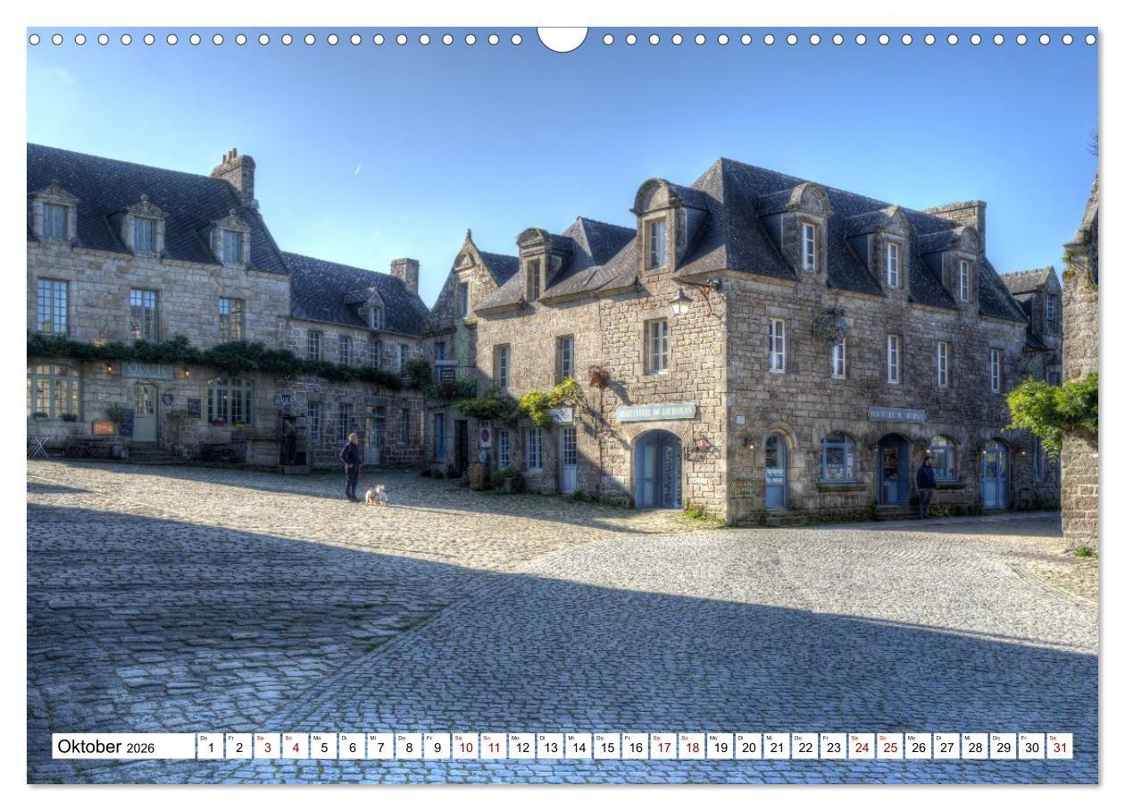 Beispielinhalt (Bild) Locronan, ein Highlight in der Bretagne (Wandkalender 2026 DIN A3 quer), CALVENDO Monatskalender