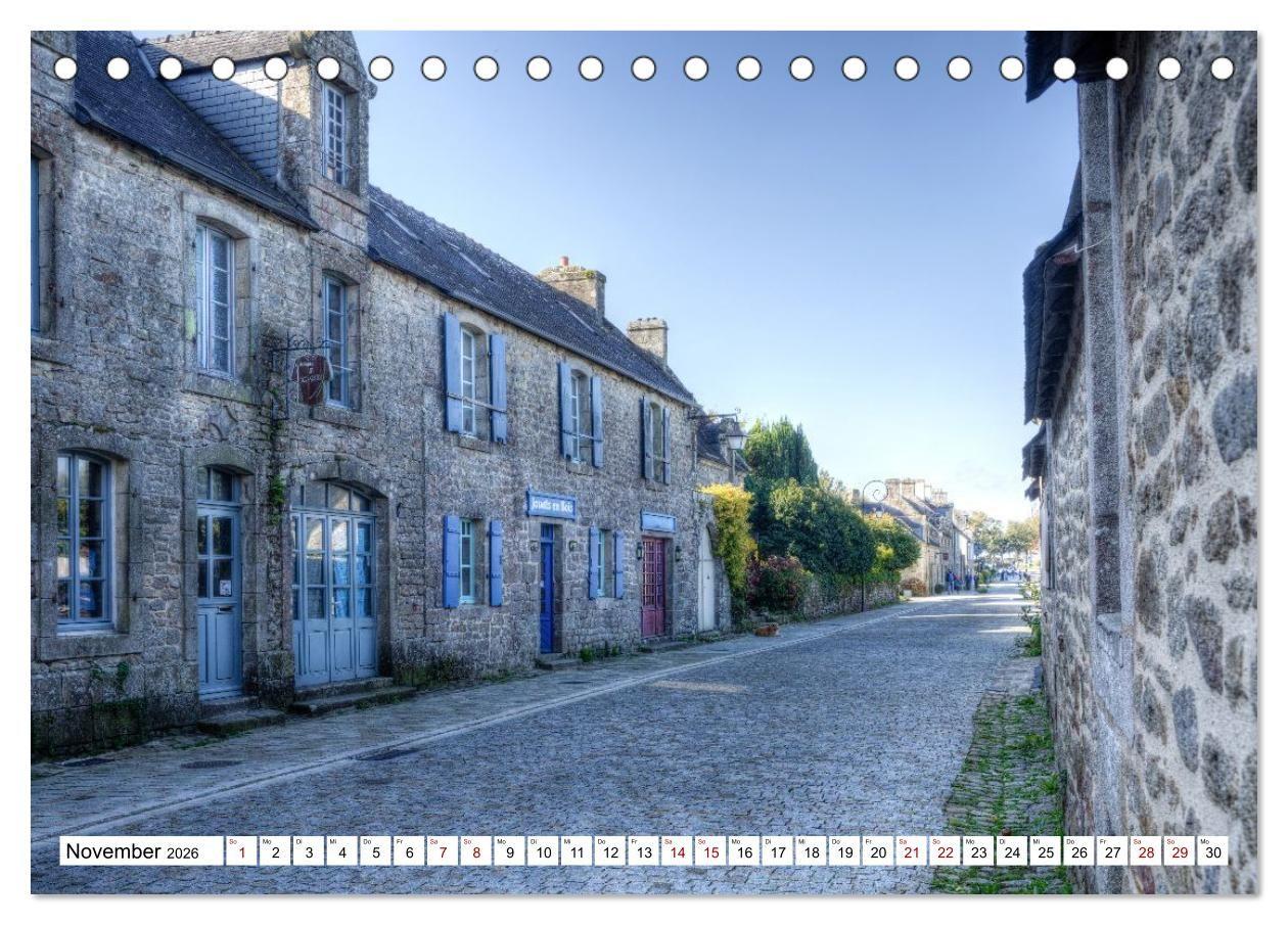 Beispielinhalt (Bild) Locronan, ein Highlight in der Bretagne (Tischkalender 2026 DIN A5 quer), CALVENDO Monatskalender