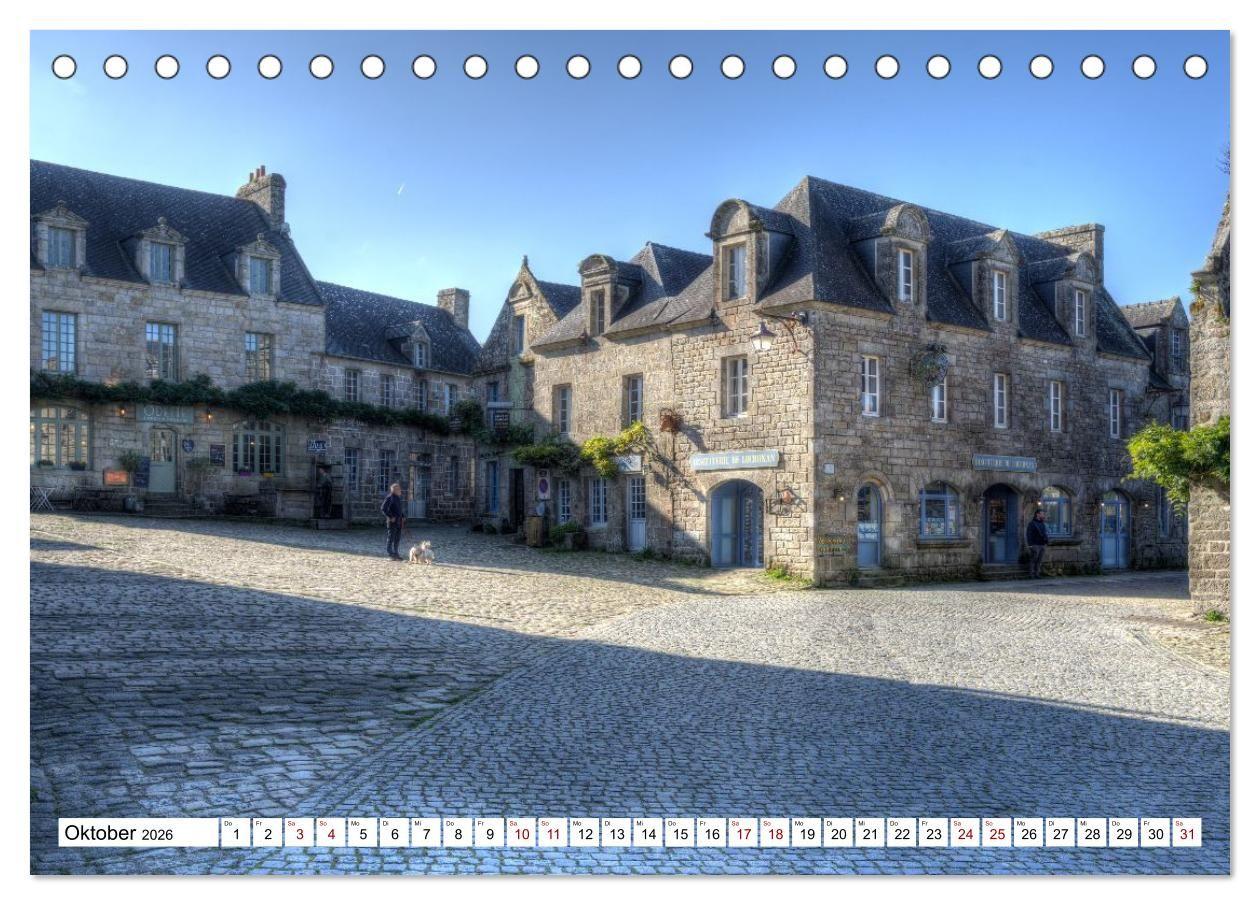 Beispielinhalt (Bild) Locronan, ein Highlight in der Bretagne (Tischkalender 2026 DIN A5 quer), CALVENDO Monatskalender