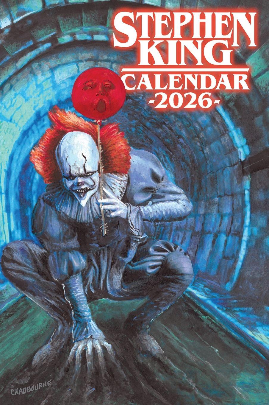 Vorderes Coverbild 2026 Stephen King Calendar Meet Pennywise