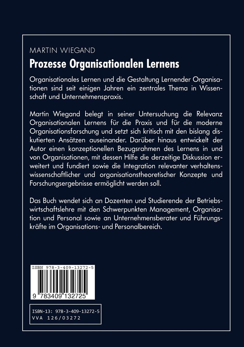 Rückseitencover Prozesse Organisationalen Lernens