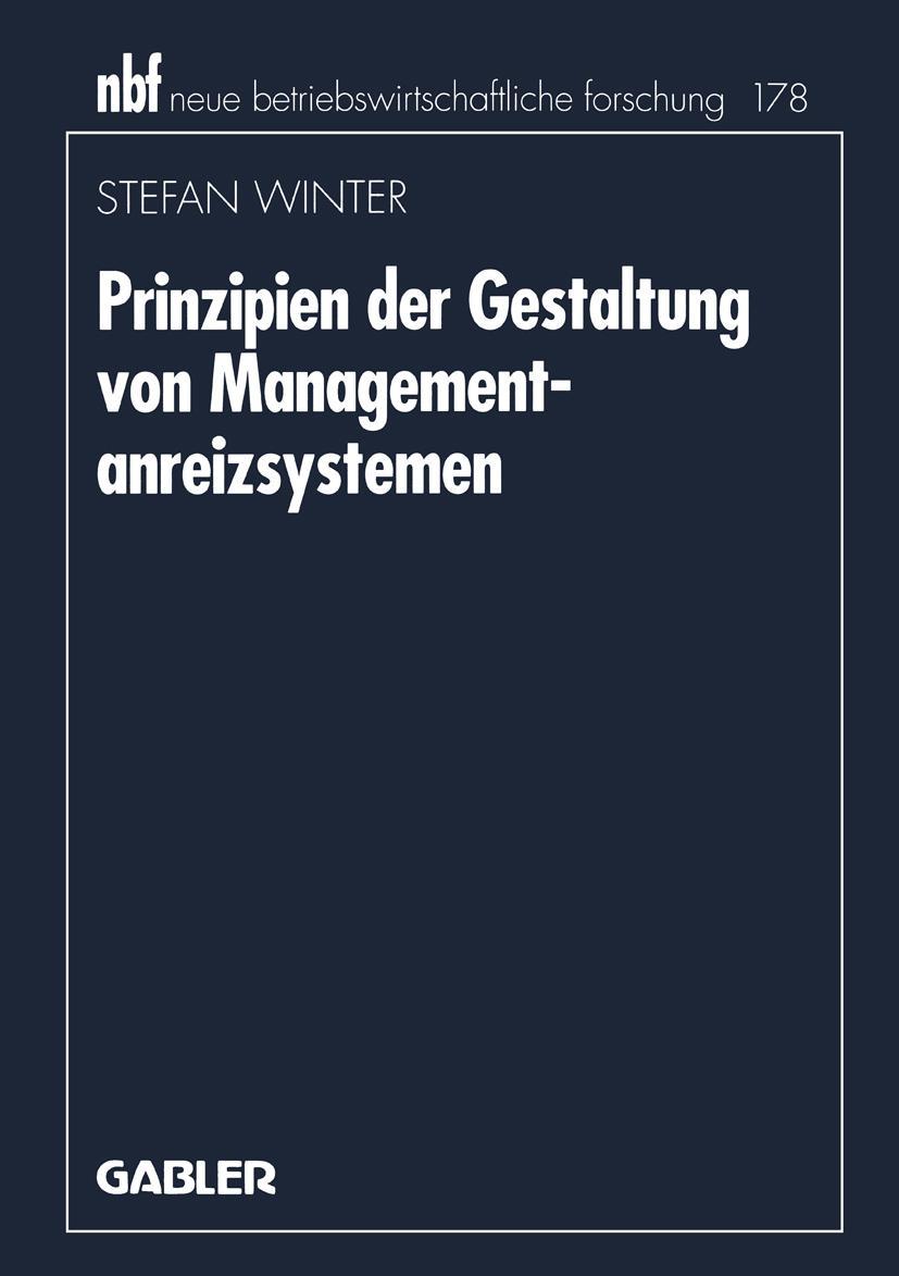 Vorderes Coverbild Prinzipien der Gestaltung von Managementanreizsystemen