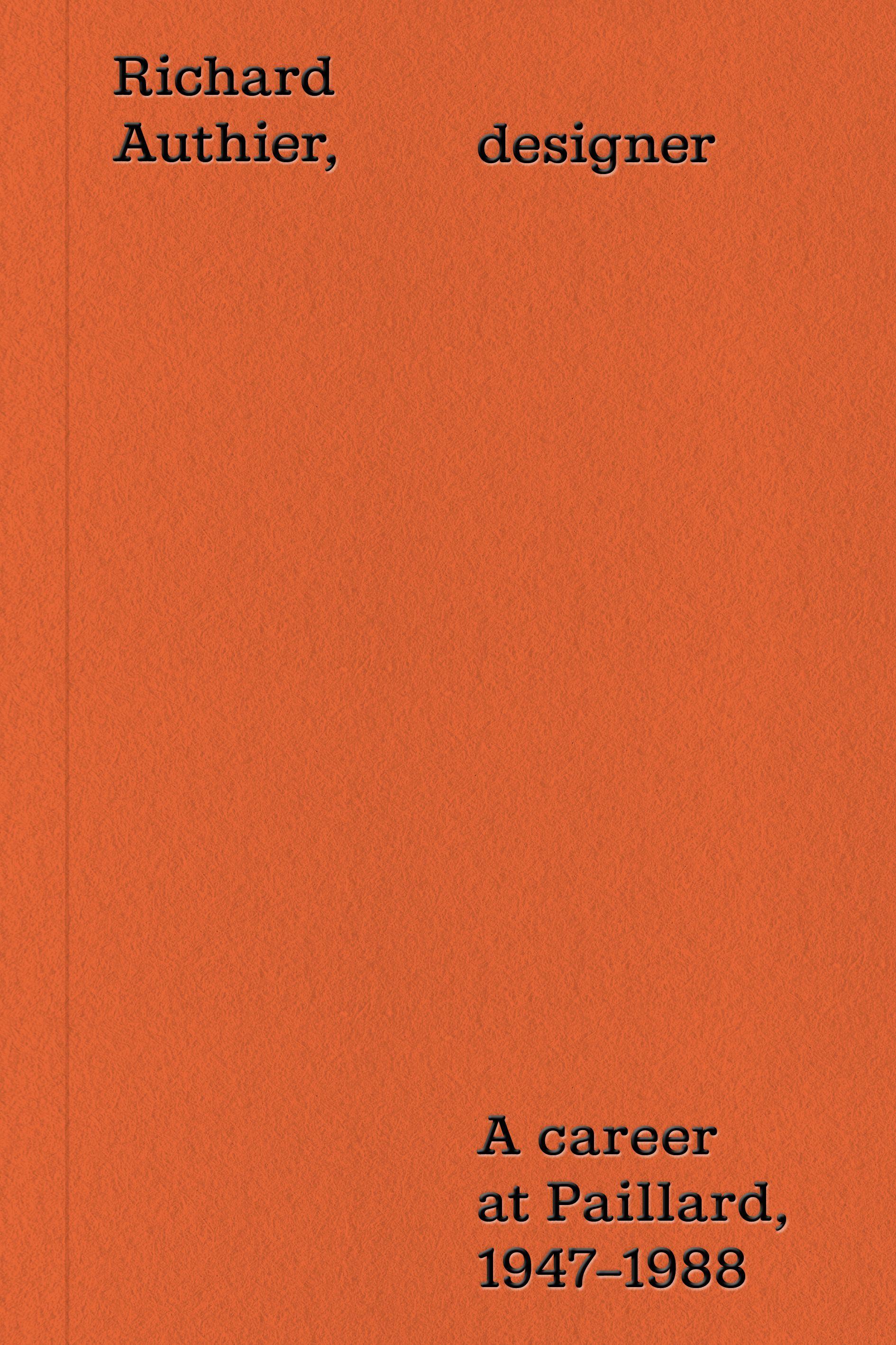 Vorderes Coverbild Richard Authier, designer