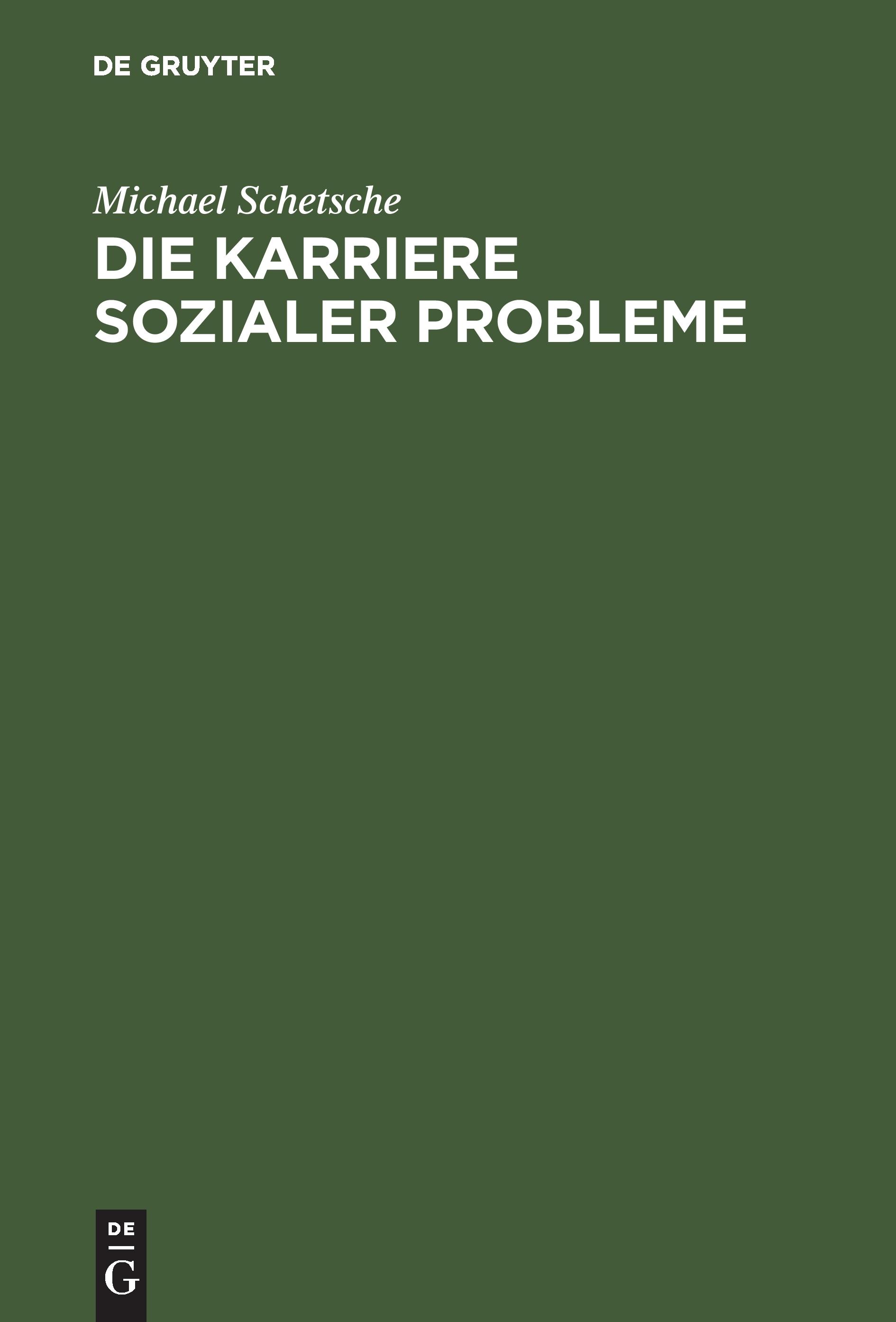 Vorderes Coverbild Die Karriere sozialer Probleme