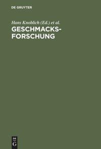 Vorderes Coverbild Geschmacksforschung