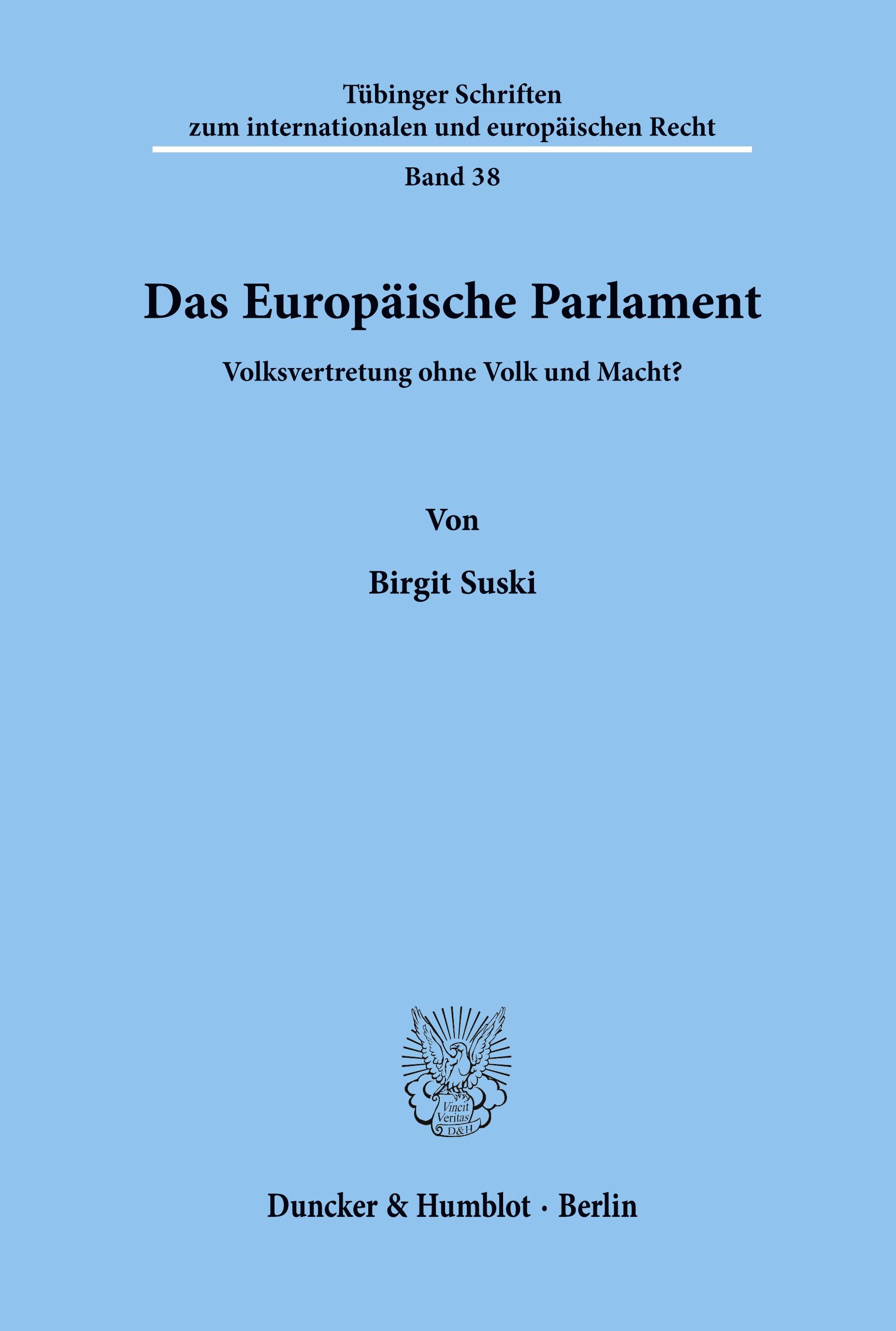 Vorderes Coverbild Das Europäische Parlament.