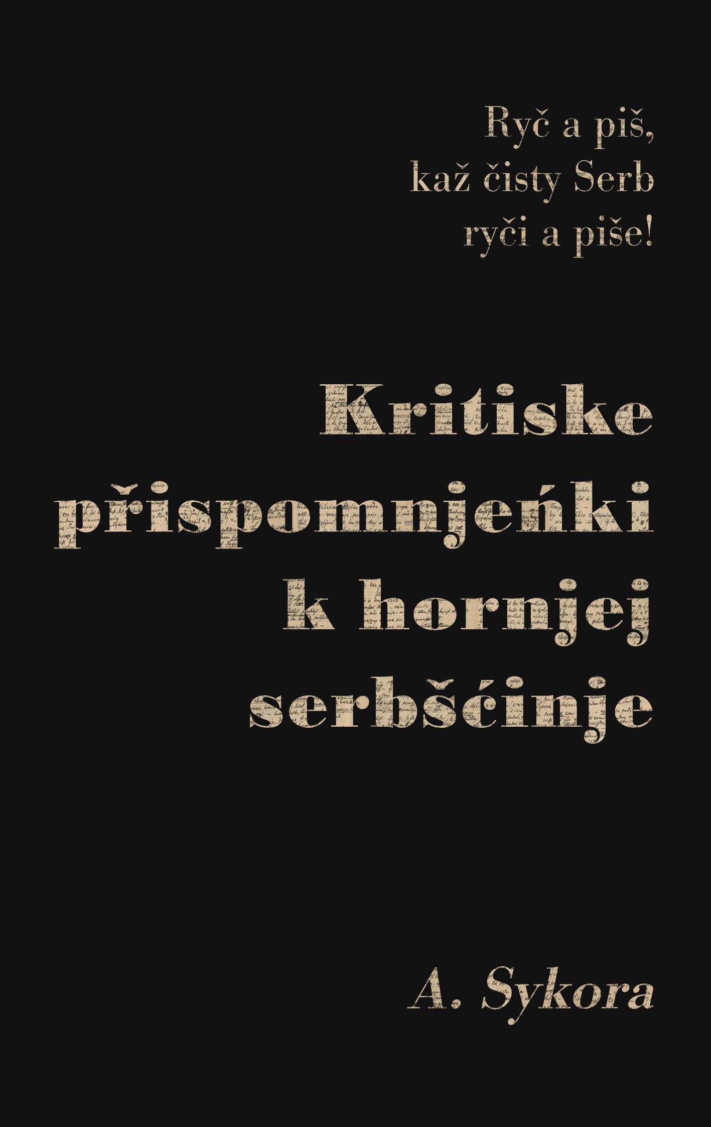 Vorderes Coverbild Kritiske prispomnjenki k hornjej serbscinje
