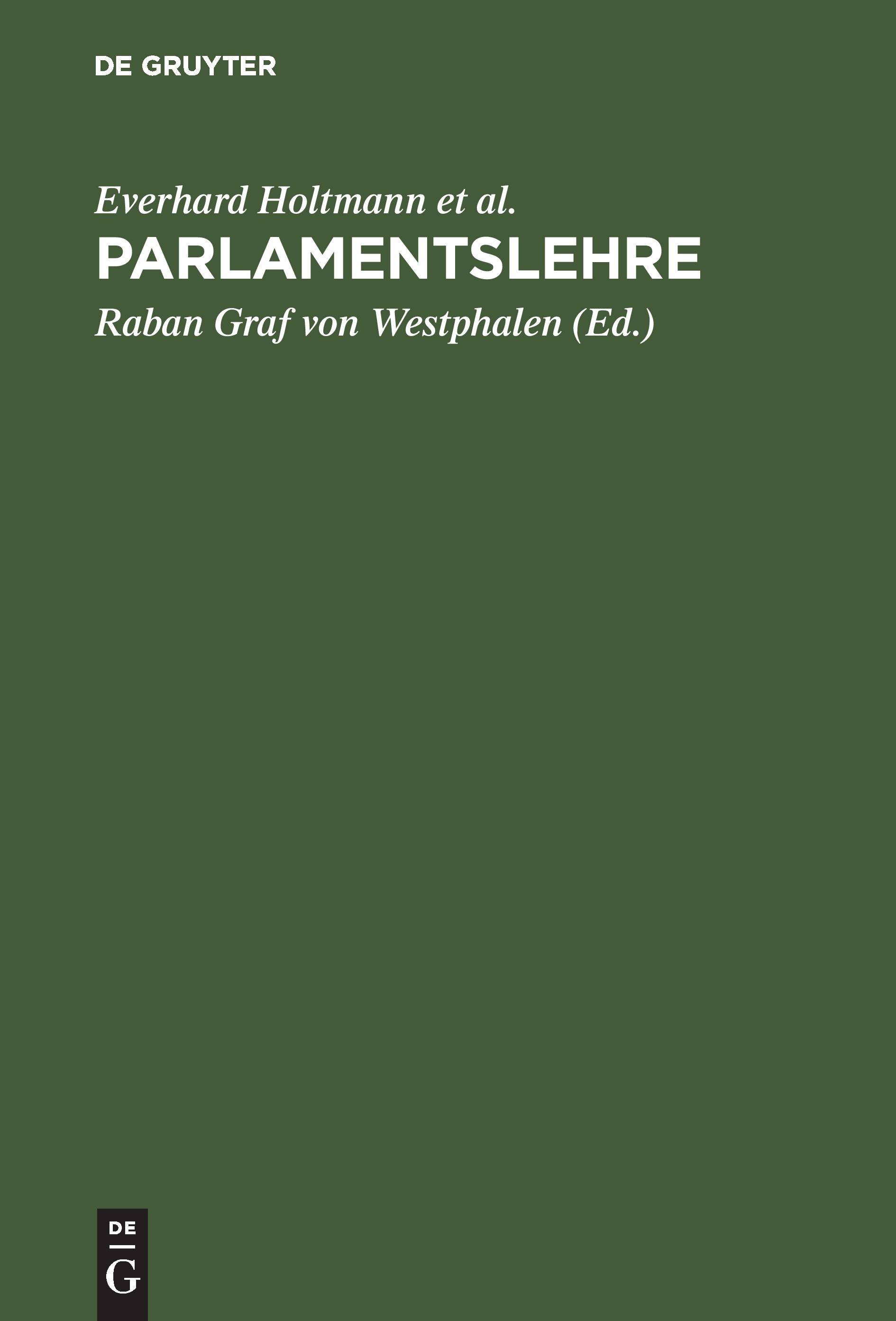 Vorderes Coverbild Parlamentslehre