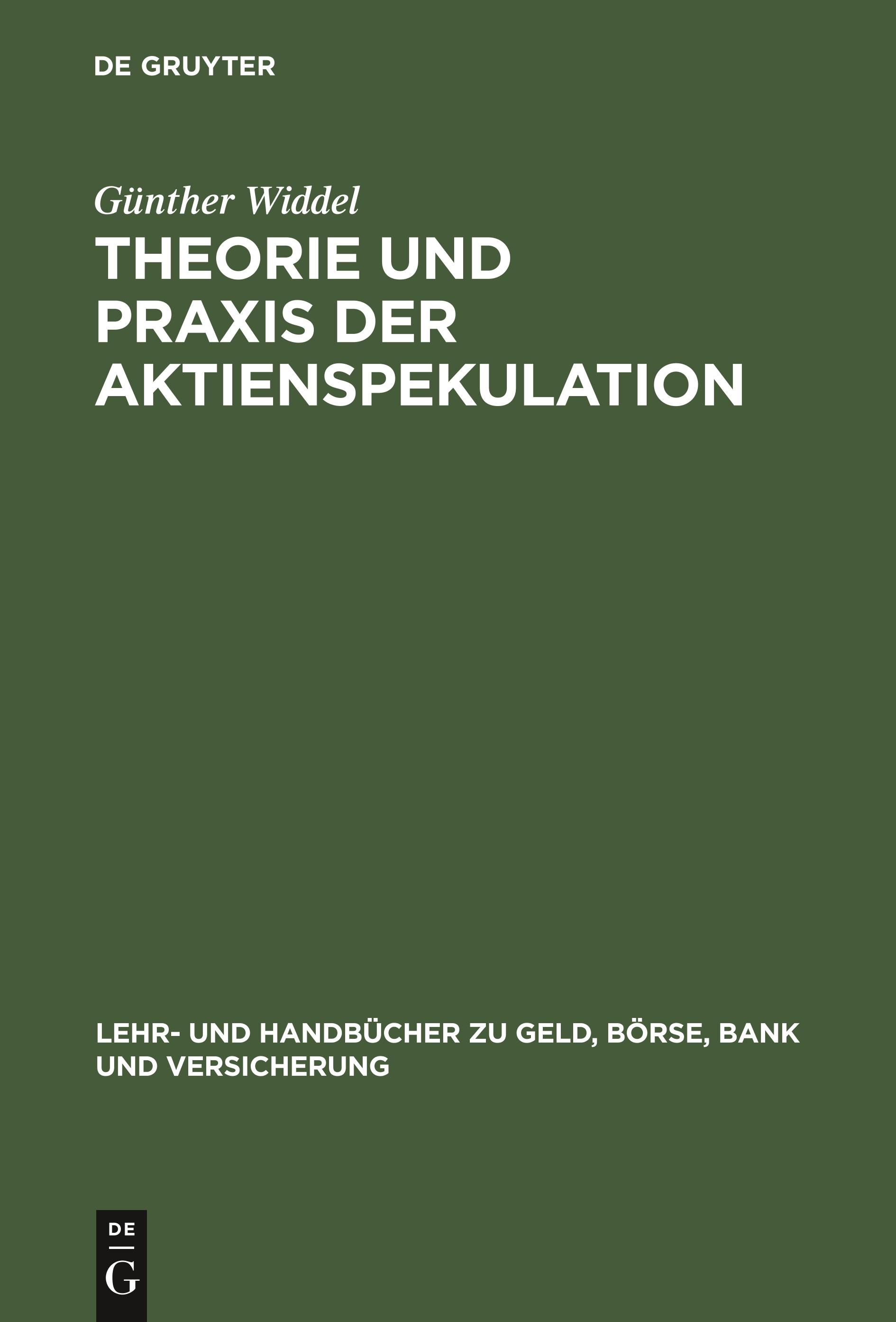 Vorderes Coverbild Theorie und Praxis der Aktienspekulation