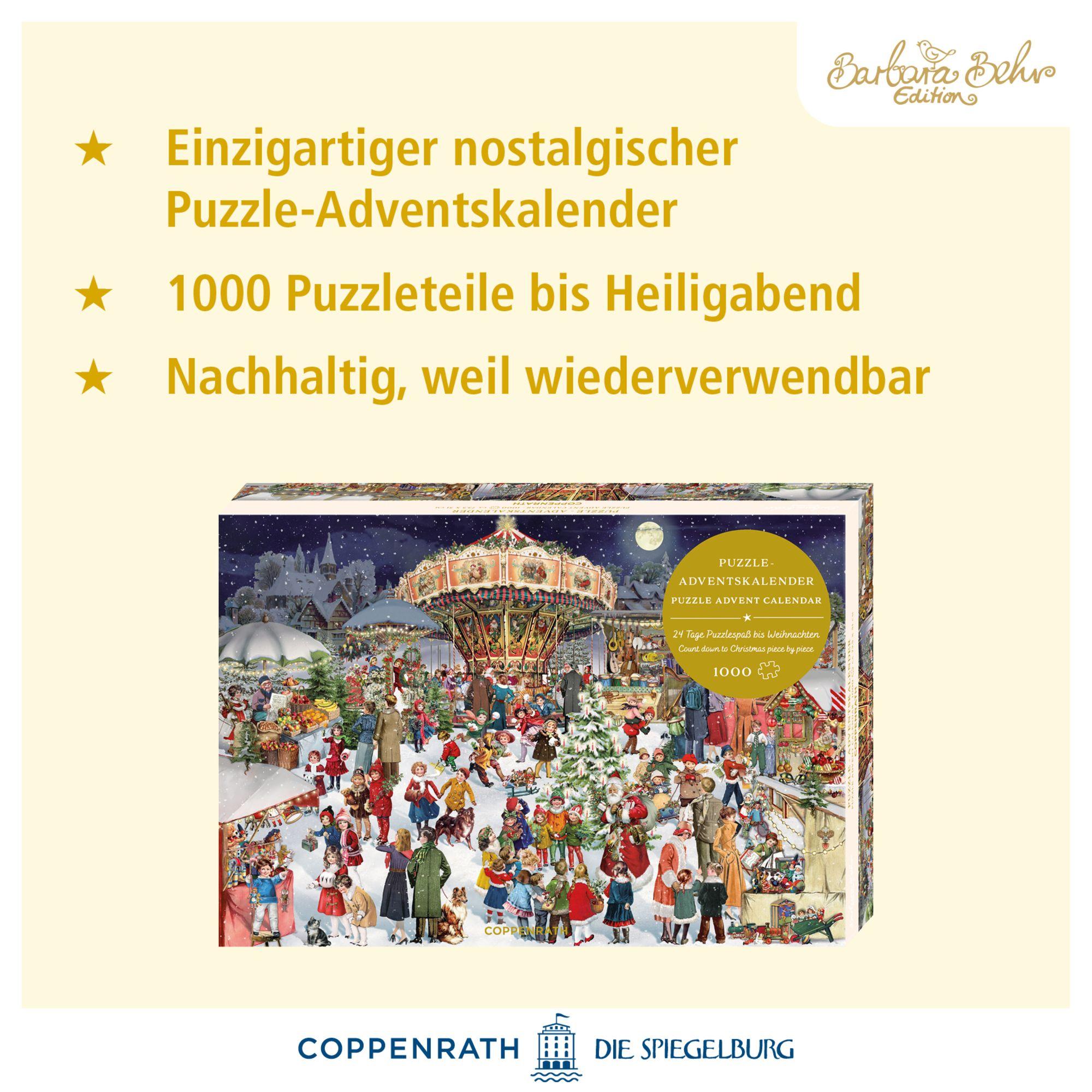 Beispielinhalt (Bild) Puzzle-Adventskalender - Nostalgischer Weihnachtsmarkt