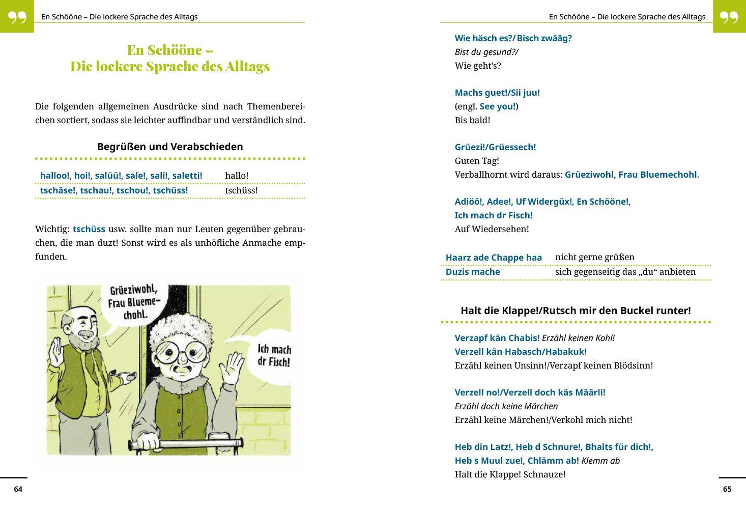 Beispielinhalt (Bild) Reise Know-How Sprachführer Schwiizertüütsch - Das Deutsch der Eidgenossen