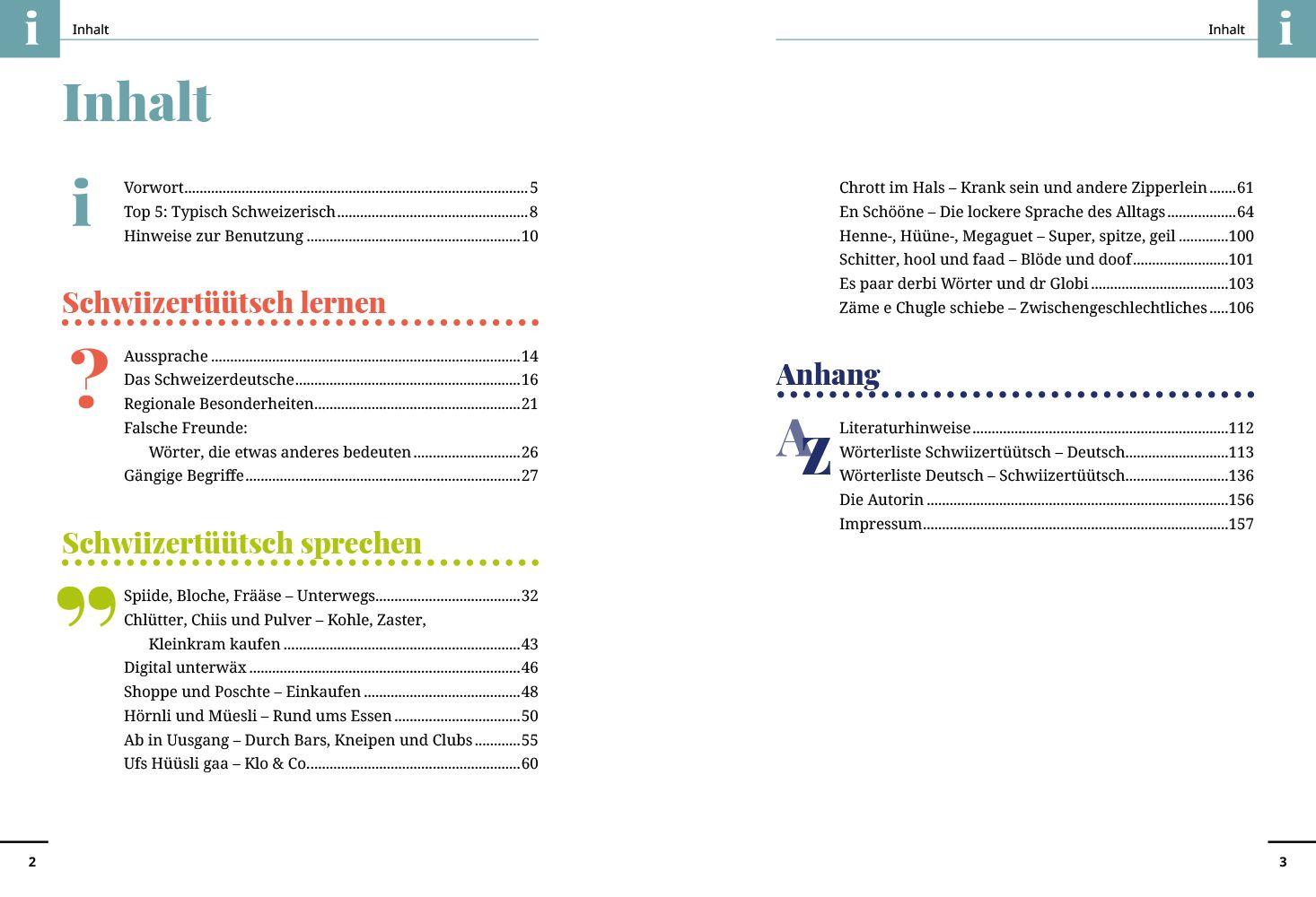 Beispielinhalt (Bild) Reise Know-How Sprachführer Schwiizertüütsch - Das Deutsch der Eidgenossen