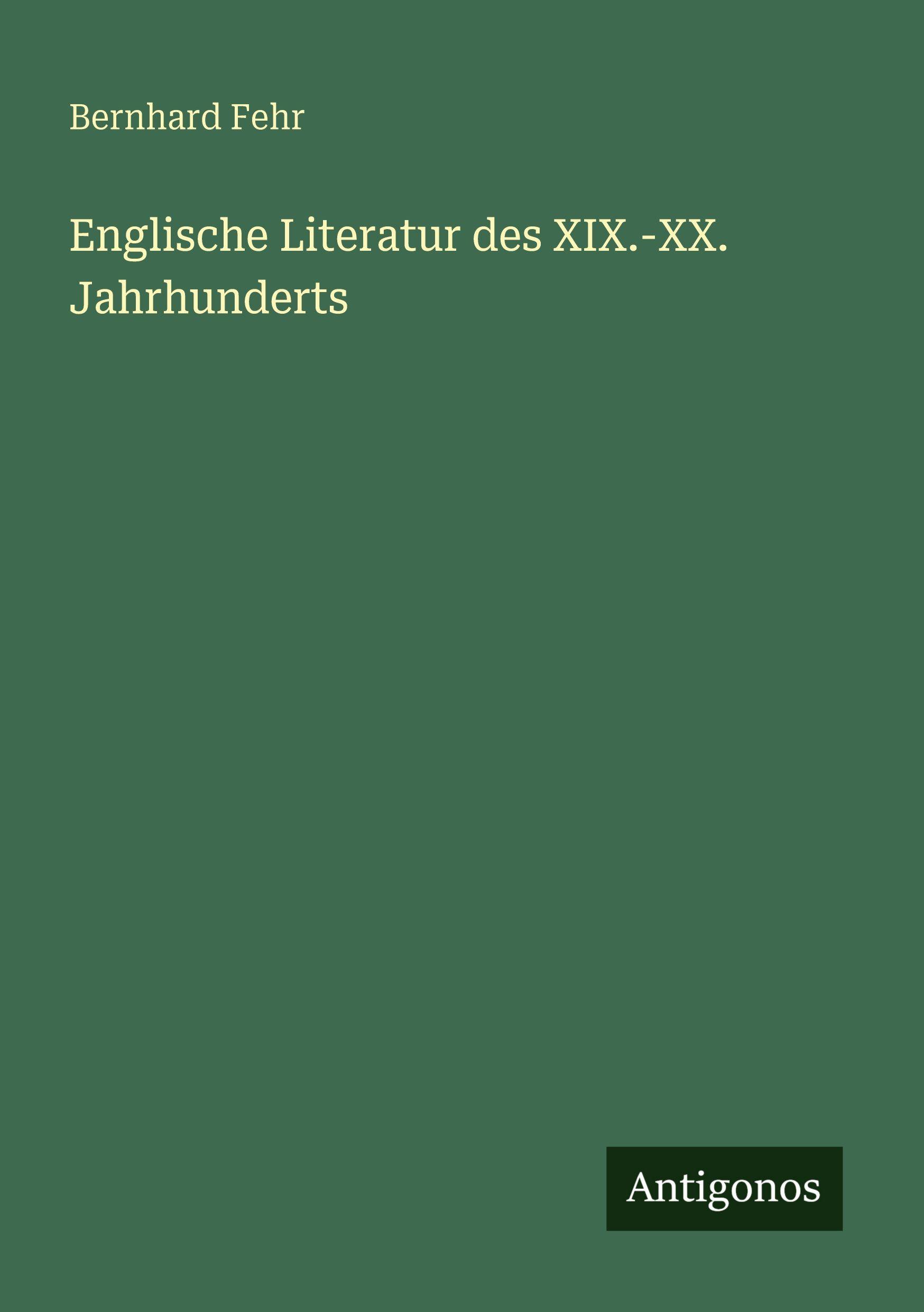 Vorderes Coverbild Englische Literatur des XIX.-XX. Jahrhunderts