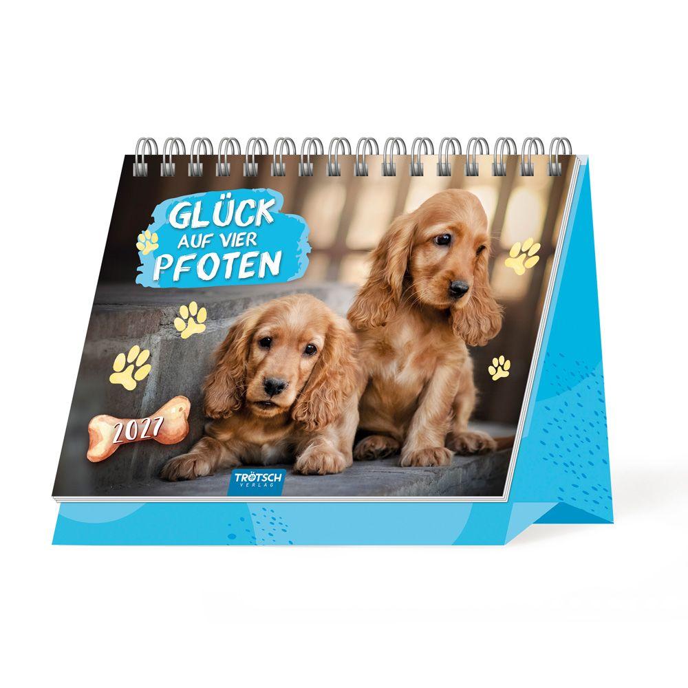 Vorderes Coverbild TRÖTSCH - Aufstellkalender Glück auf vier Pfoten 2027