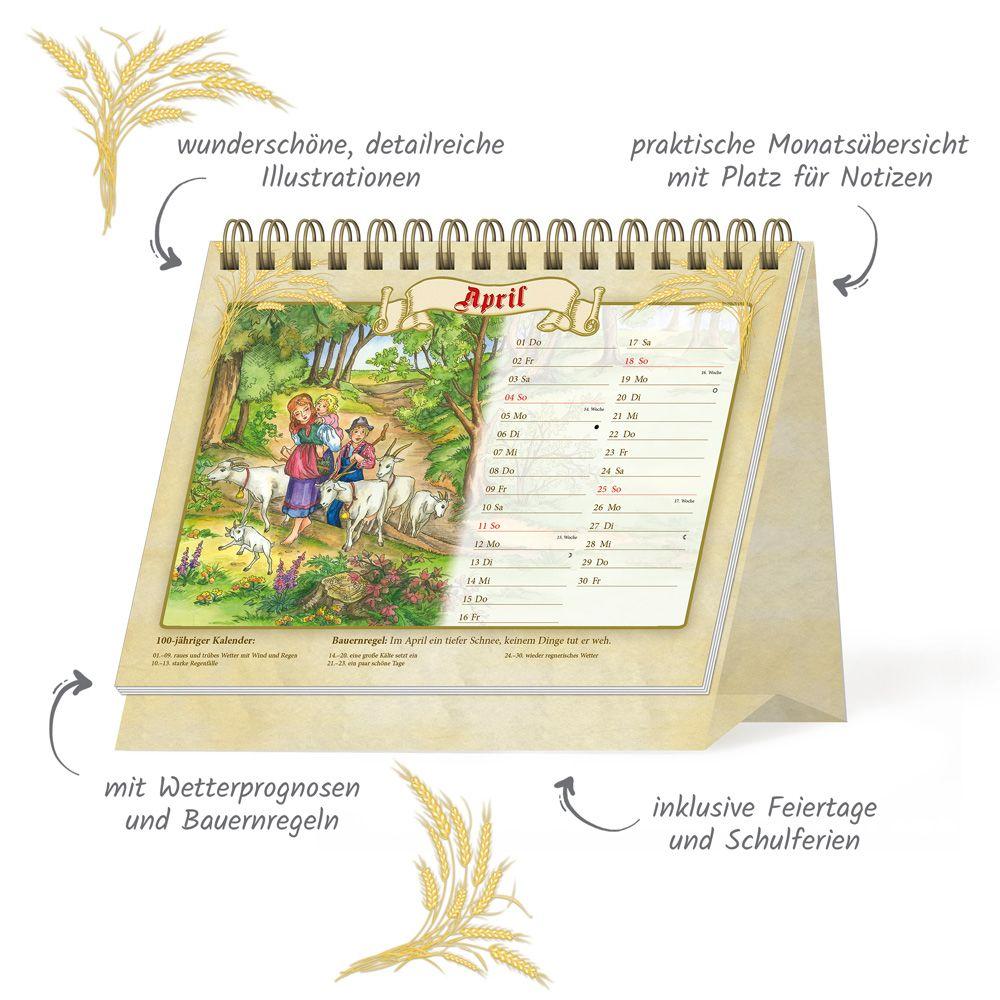 Beispielinhalt (Bild) TRÖTSCH - Aufstellkalender Der 100-jährige Kalender 2027