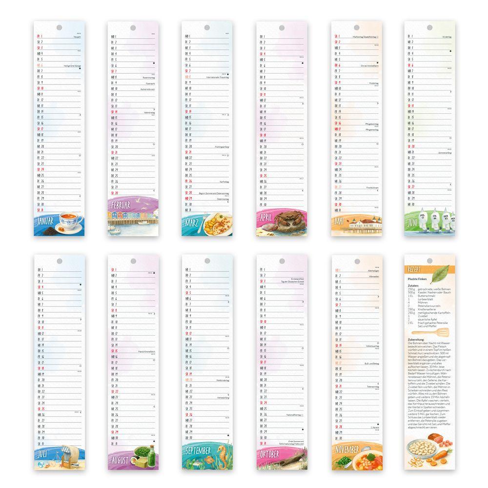 Beispielinhalt (Bild) TRÖTSCH - Streifenkalender Mini Küstenliebe 2027