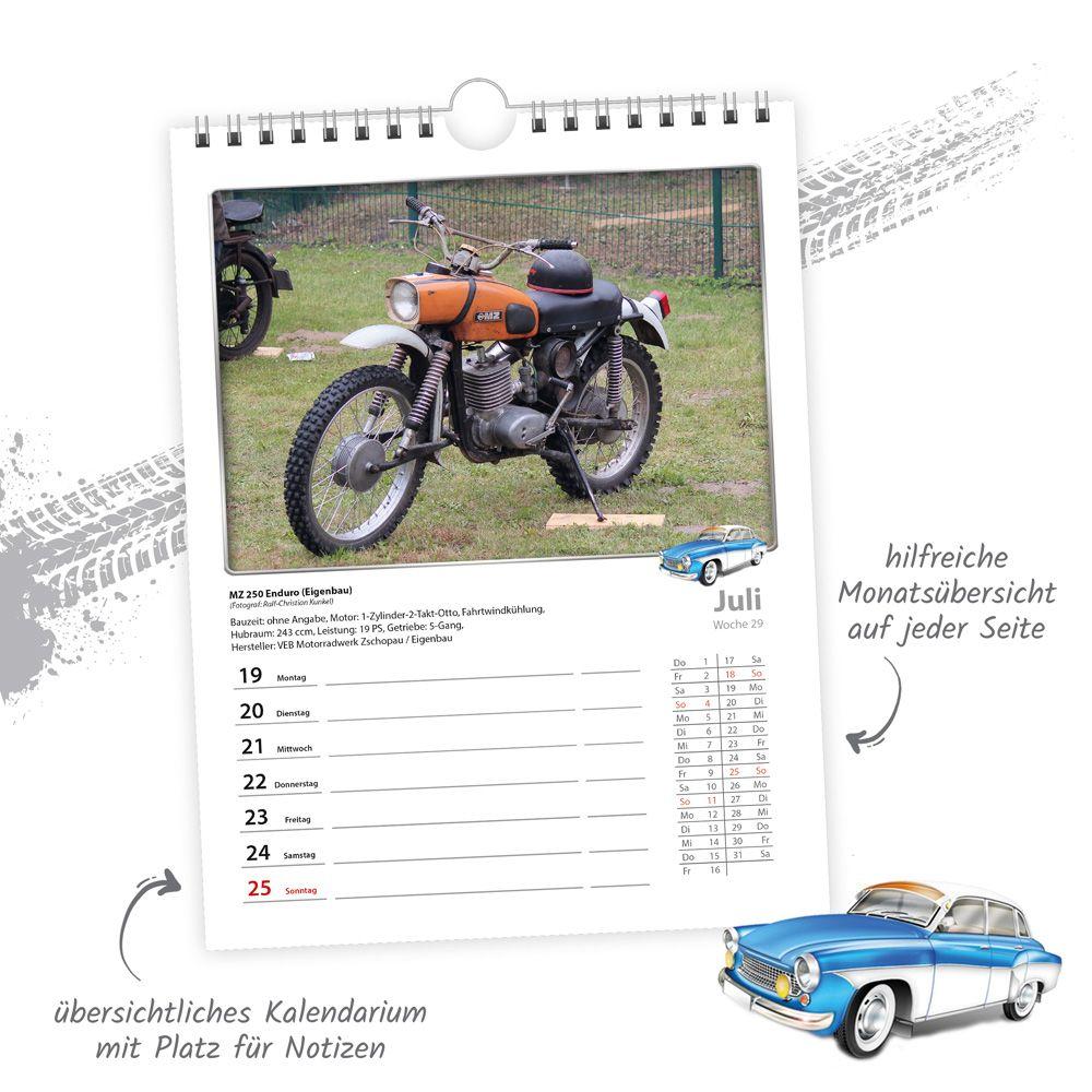 Beispielinhalt (Bild) TRÖTSCH - Wochenkalender zum Hängen DDR-Fahrzeuge 2027