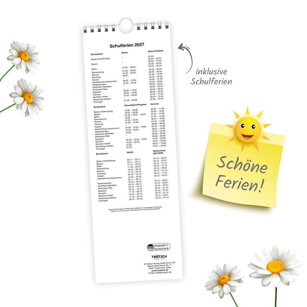 Beispielinhalt (Bild) TRÖTSCH - Streifenkalender Blumen 2027 Notizkalender