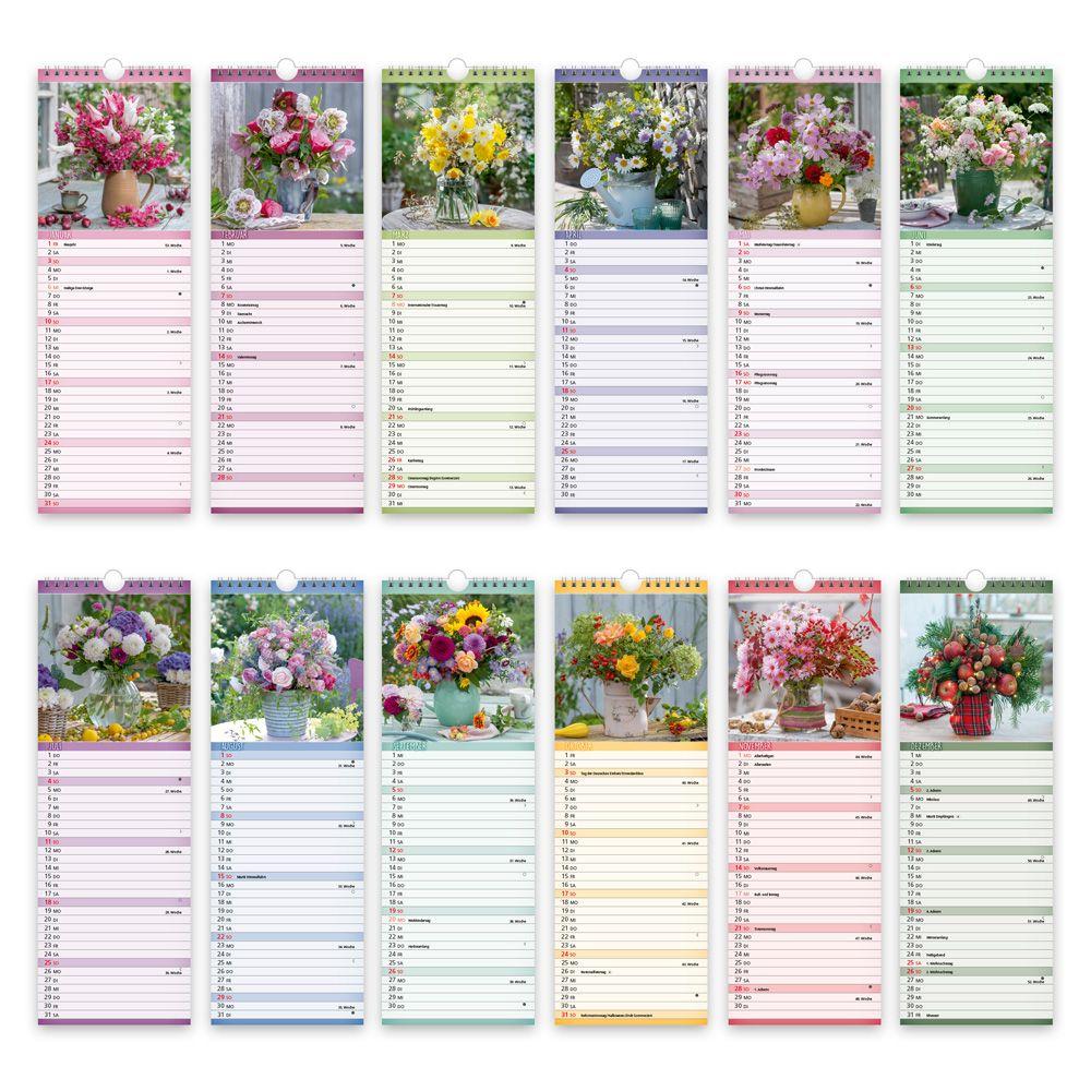 Beispielinhalt (Bild) TRÖTSCH - Streifenkalender Blumen 2027 Notizkalender