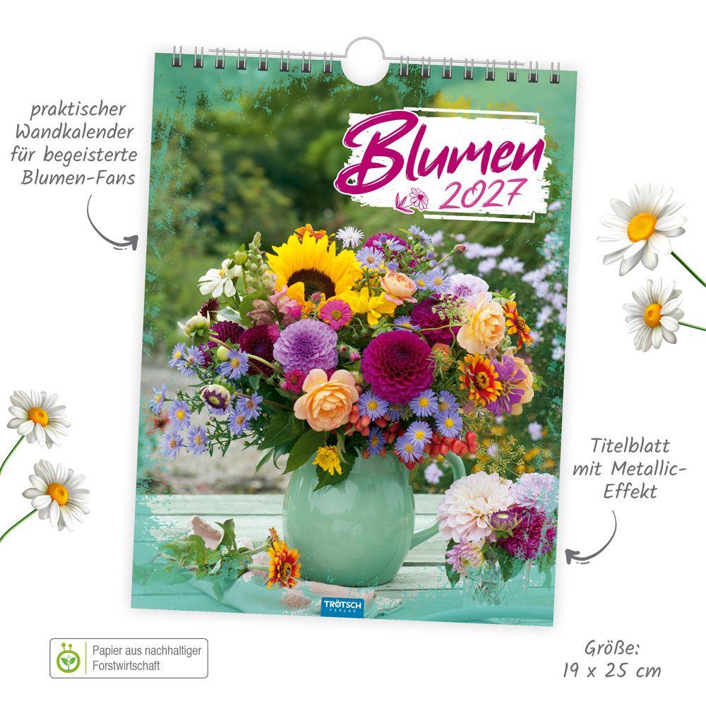 Beispielinhalt (Bild) TRÖTSCH - Notizkalender zum Hängen Blumen 2027