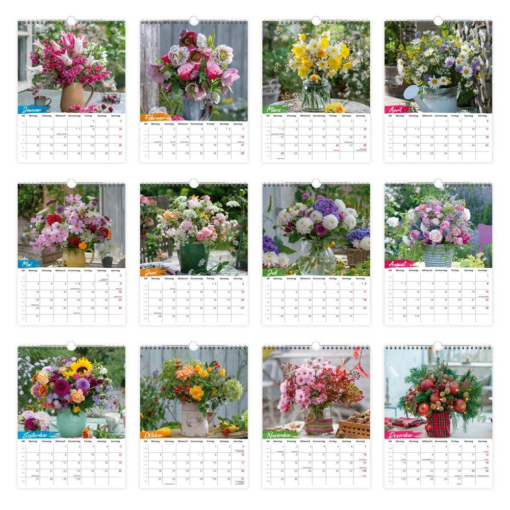 Beispielinhalt (Bild) TRÖTSCH - Notizkalender zum Hängen Blumen 2027